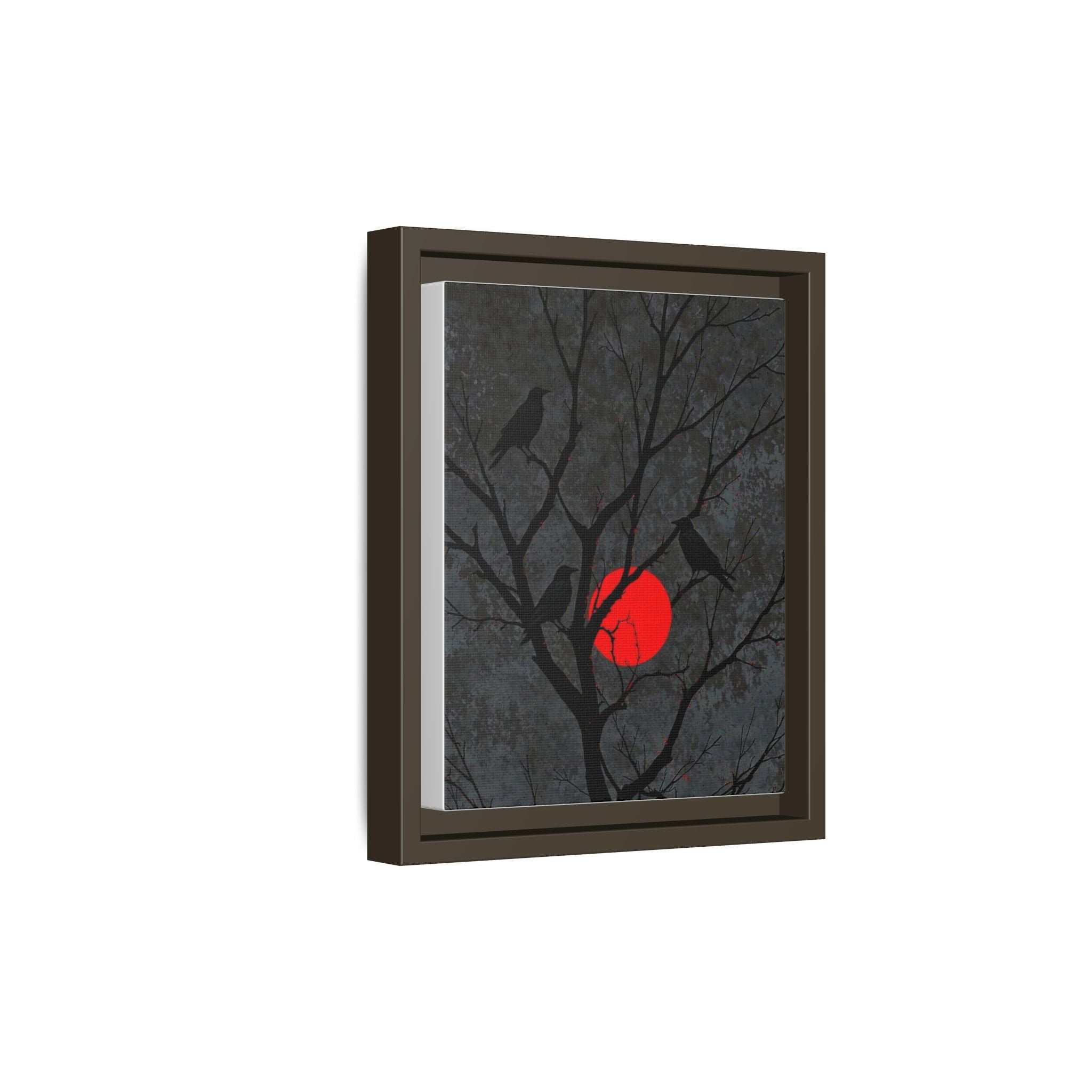 Red Moon Crows Silhouette