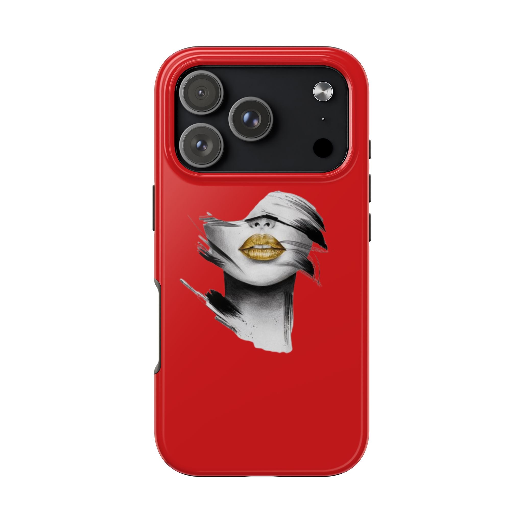 Red Abstract Lips Tough Phone Case — Bold Art Phone Cover for iPhone & Android