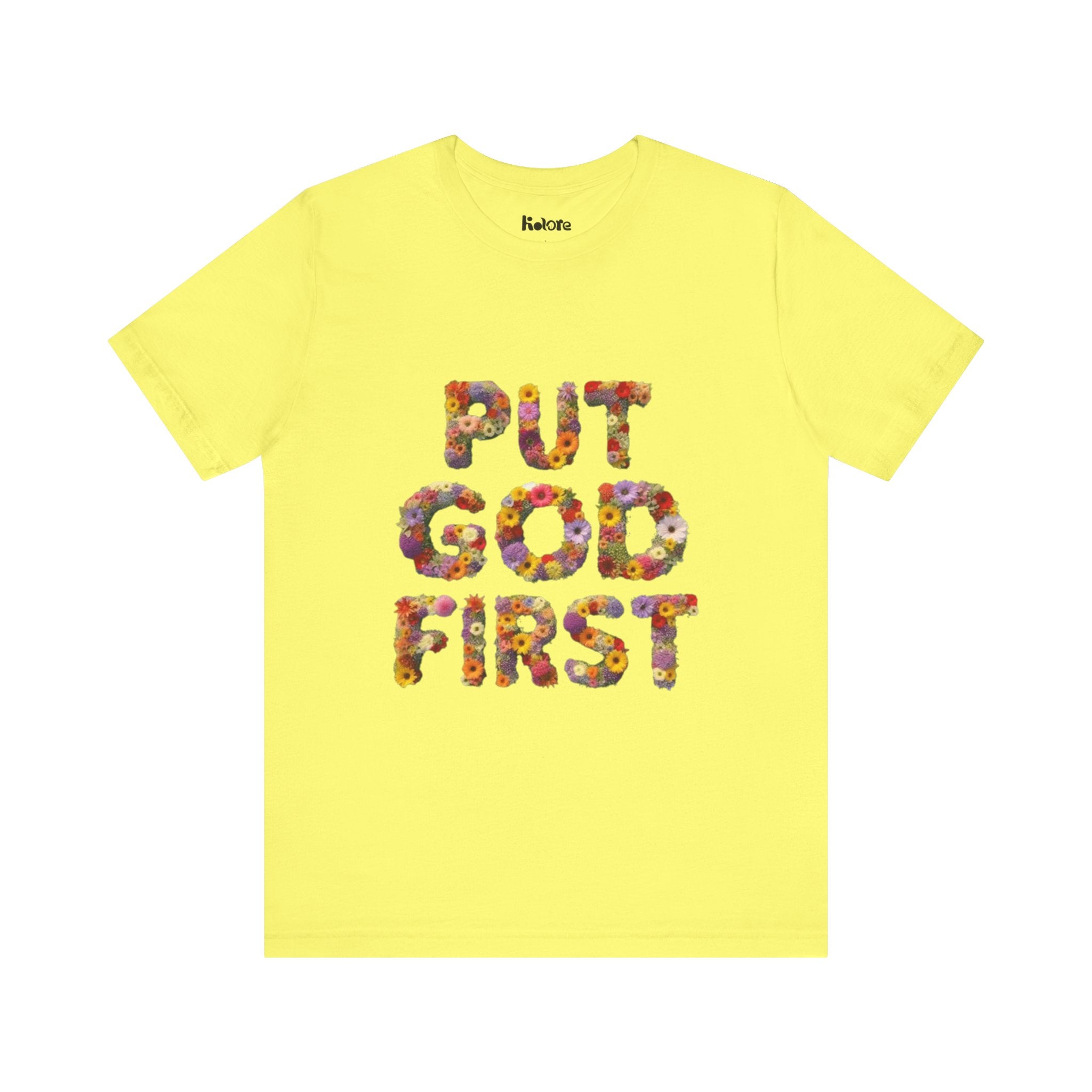 Floral Inspirational Tee, Unisex Motivational Shirt, God First T-Shirt, Gifts for Him and Her, Faith-Based Apparel