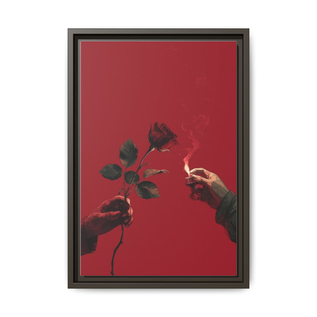 Red Rose & Lighter Minimalist Wall Print