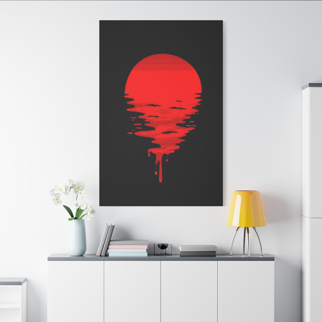 Sunset Canvas Art Print, Modern Wall Decor, Red and Black Home Decor, Abstract Art