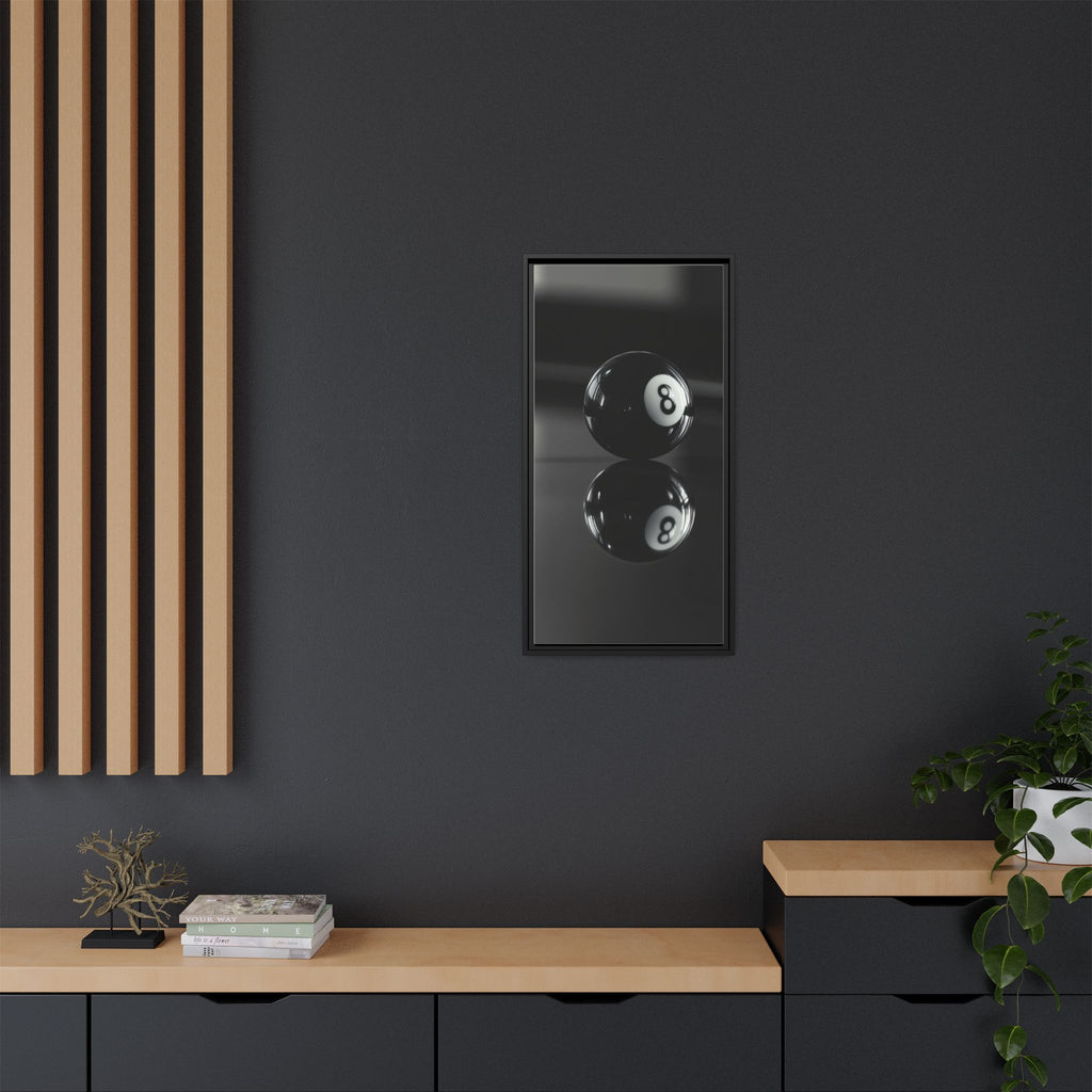 Eight Ball Reflection Matte Framed Canvas Print