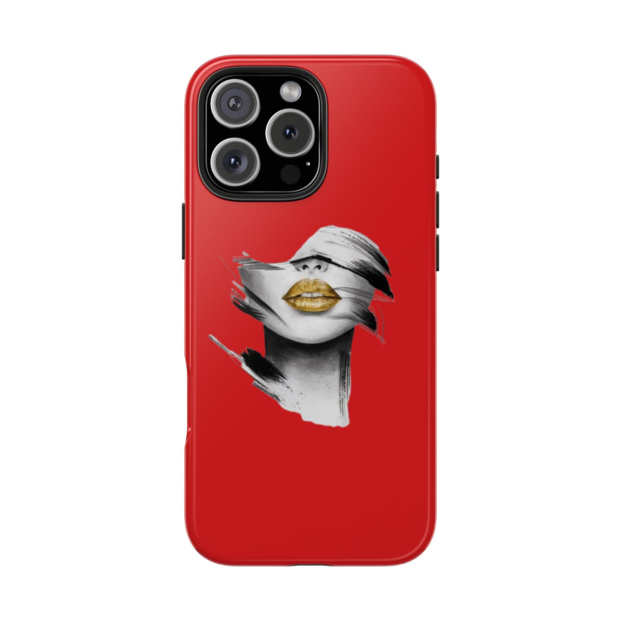 Red Abstract Lips Tough Phone Case — Bold Art Phone Cover for iPhone & Android