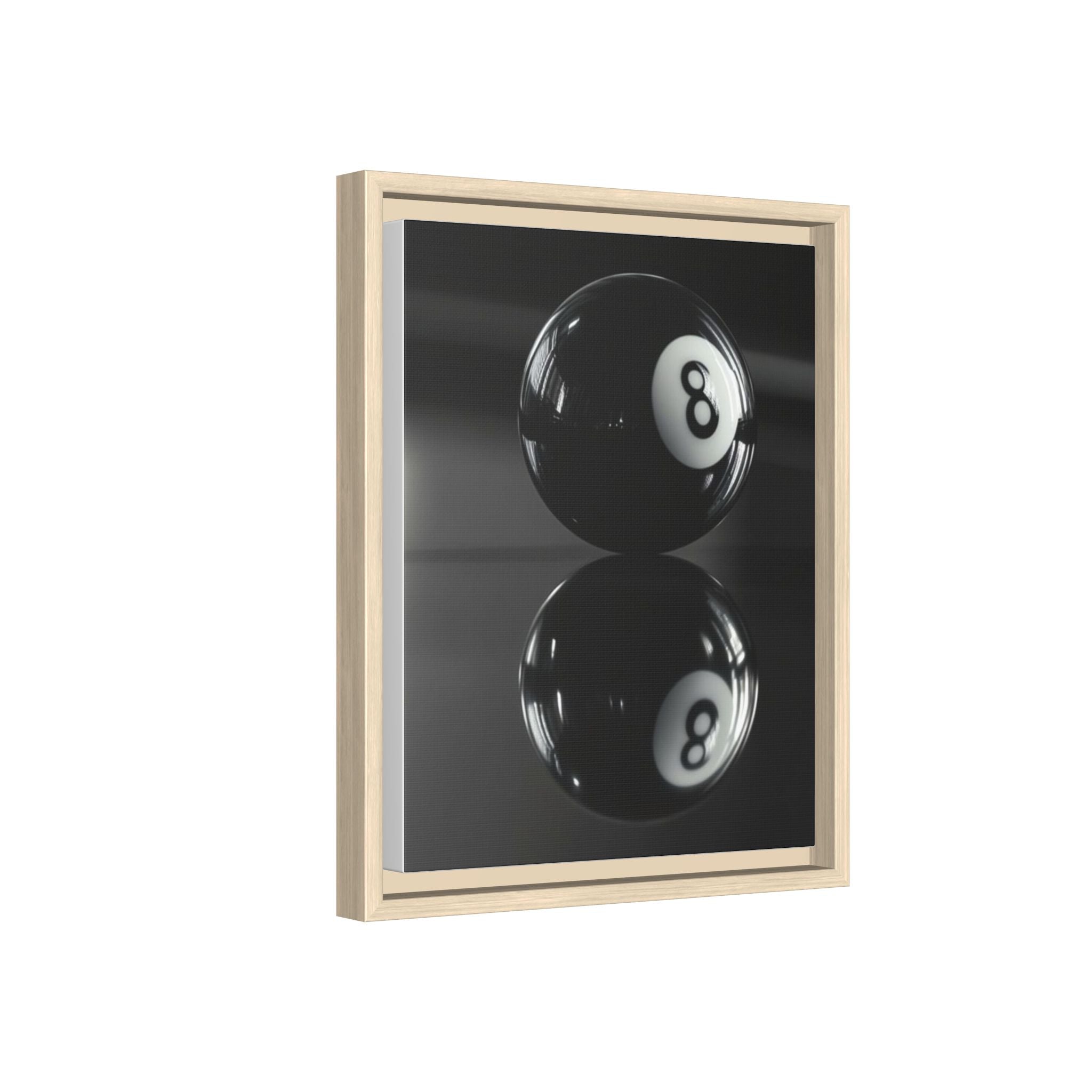 Eight Ball Reflection Matte Framed Canvas Print