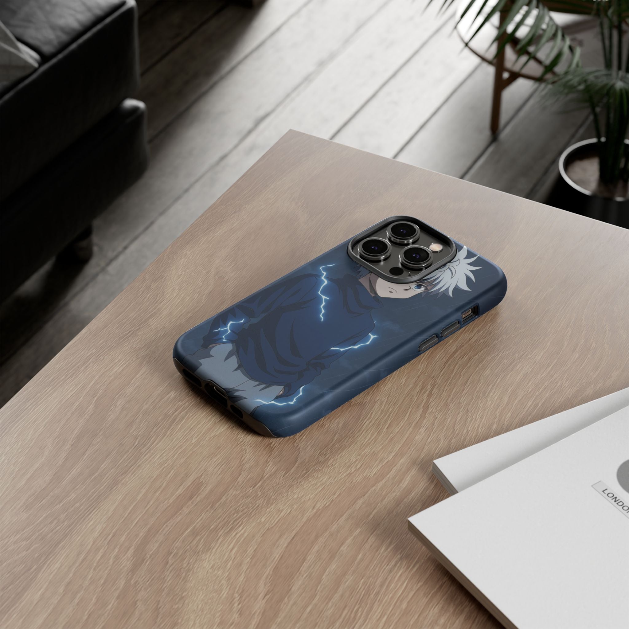 Anime Phone Case Featuring Lightning Design,