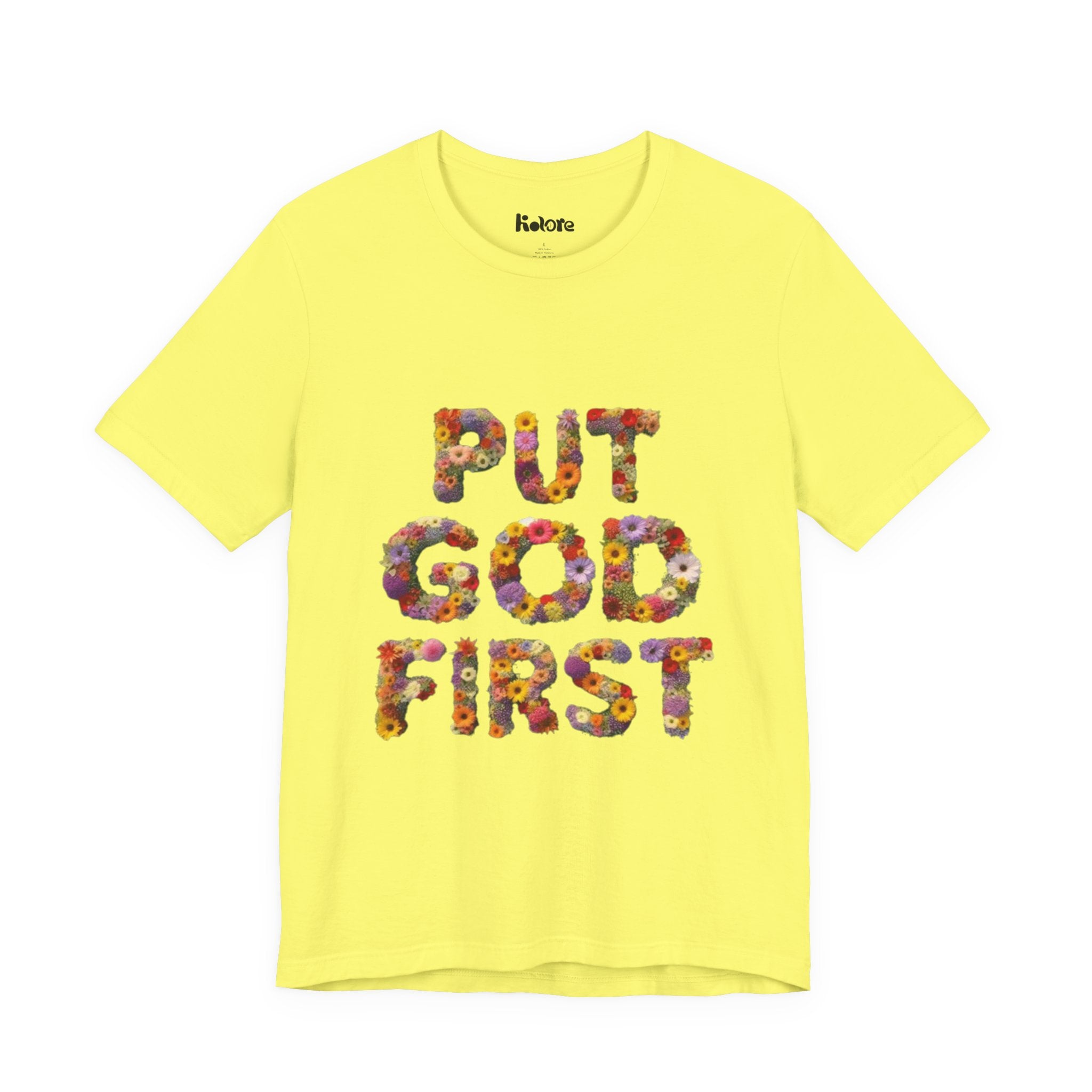 Floral Inspirational Tee, Unisex Motivational Shirt, God First T-Shirt, Gifts for Him and Her, Faith-Based Apparel