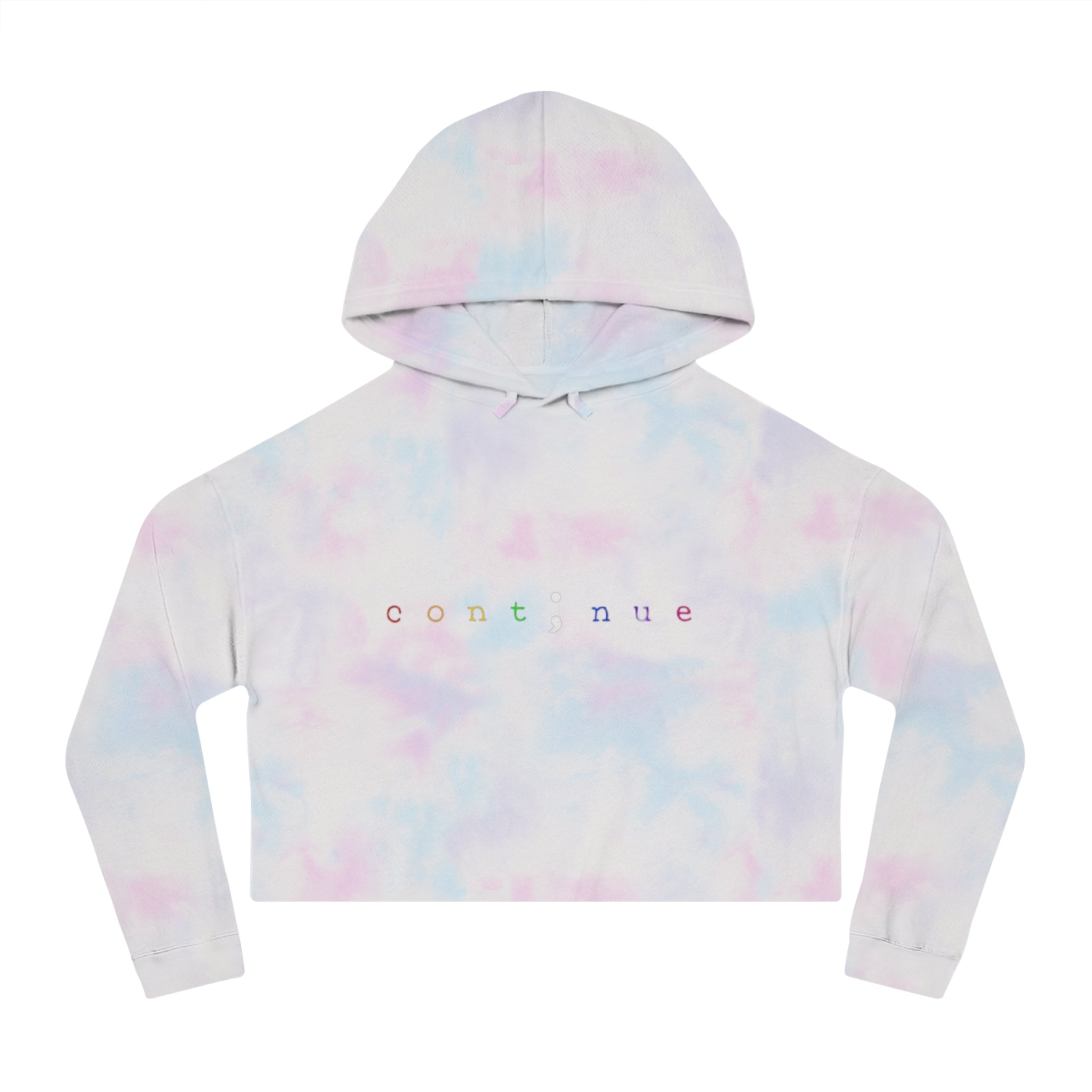 Cropped Hoodie "continue" Rainbow Minimalist