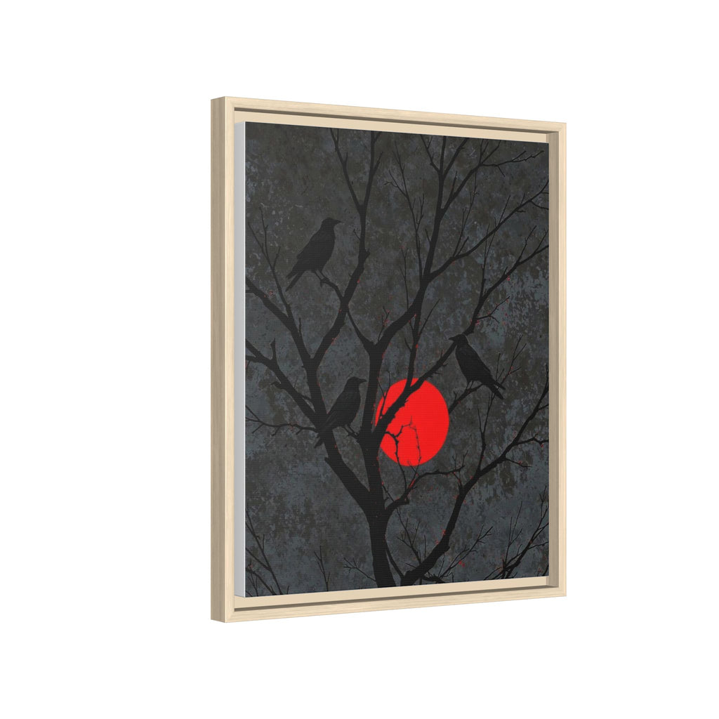 Red Moon Crows Silhouette