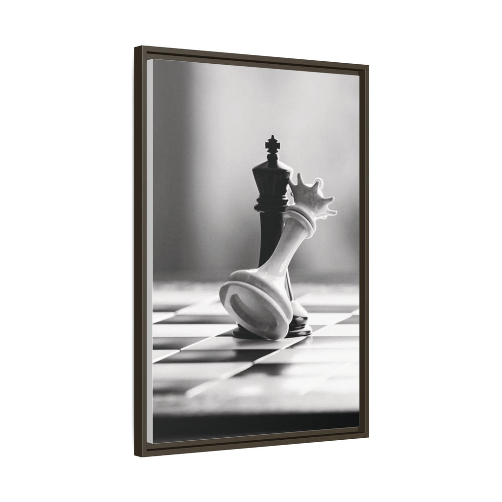 Chess King and Fallen Queen Matte Canvas Framed Wall Art