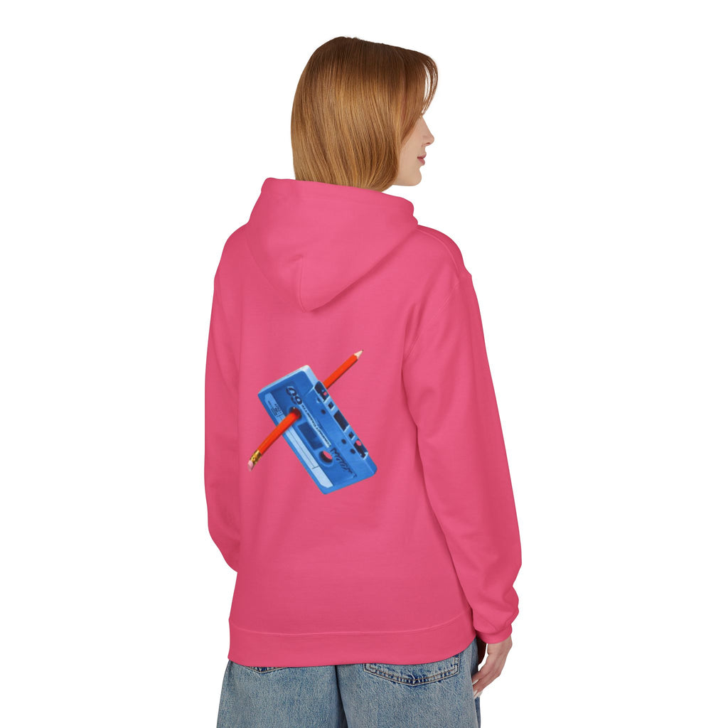 Blue Cassette Tape with Pencil Hoodie | Retro Music 80s 90s