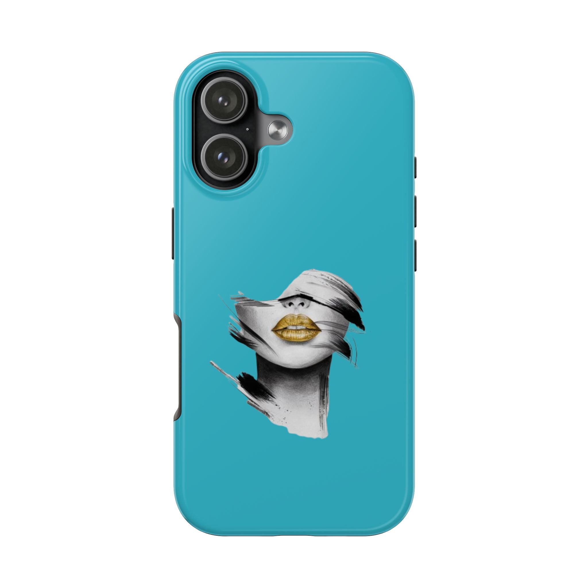 Teal 'Golden Lips' Tough Phone Case