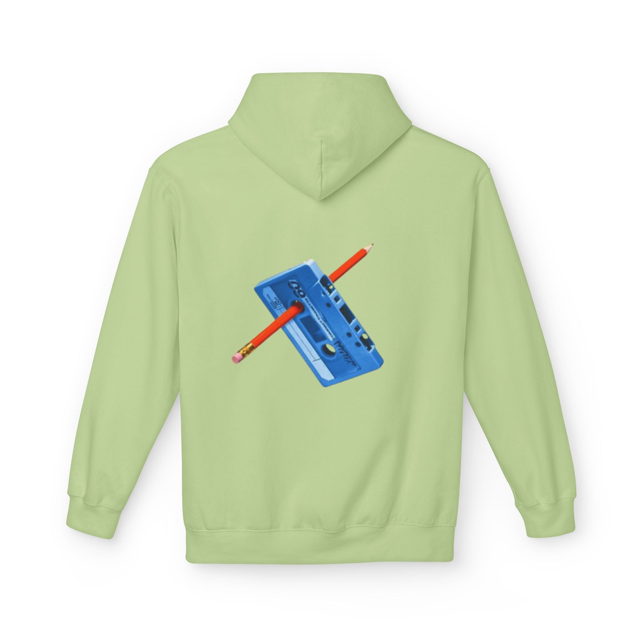 Blue Cassette Tape with Pencil Hoodie | Retro Music 80s 90s