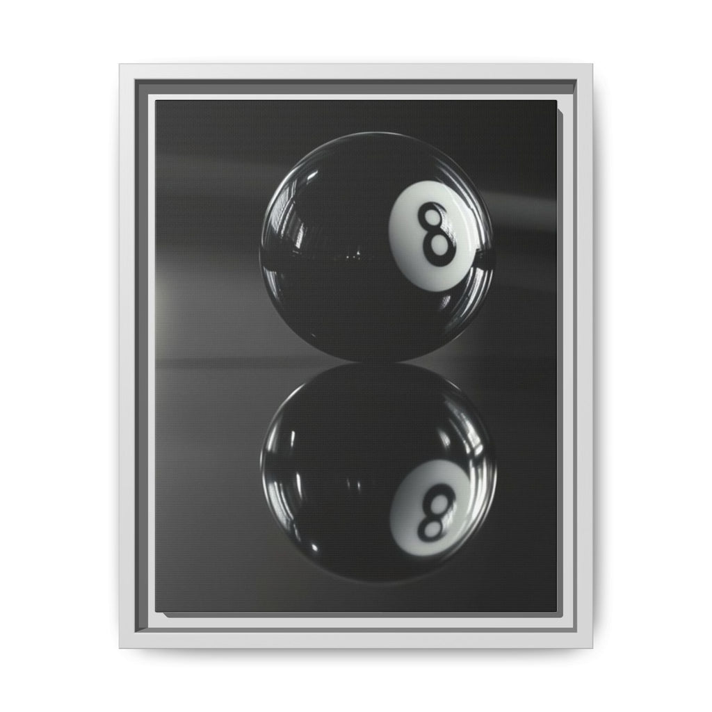 Eight Ball Reflection Matte Framed Canvas Print
