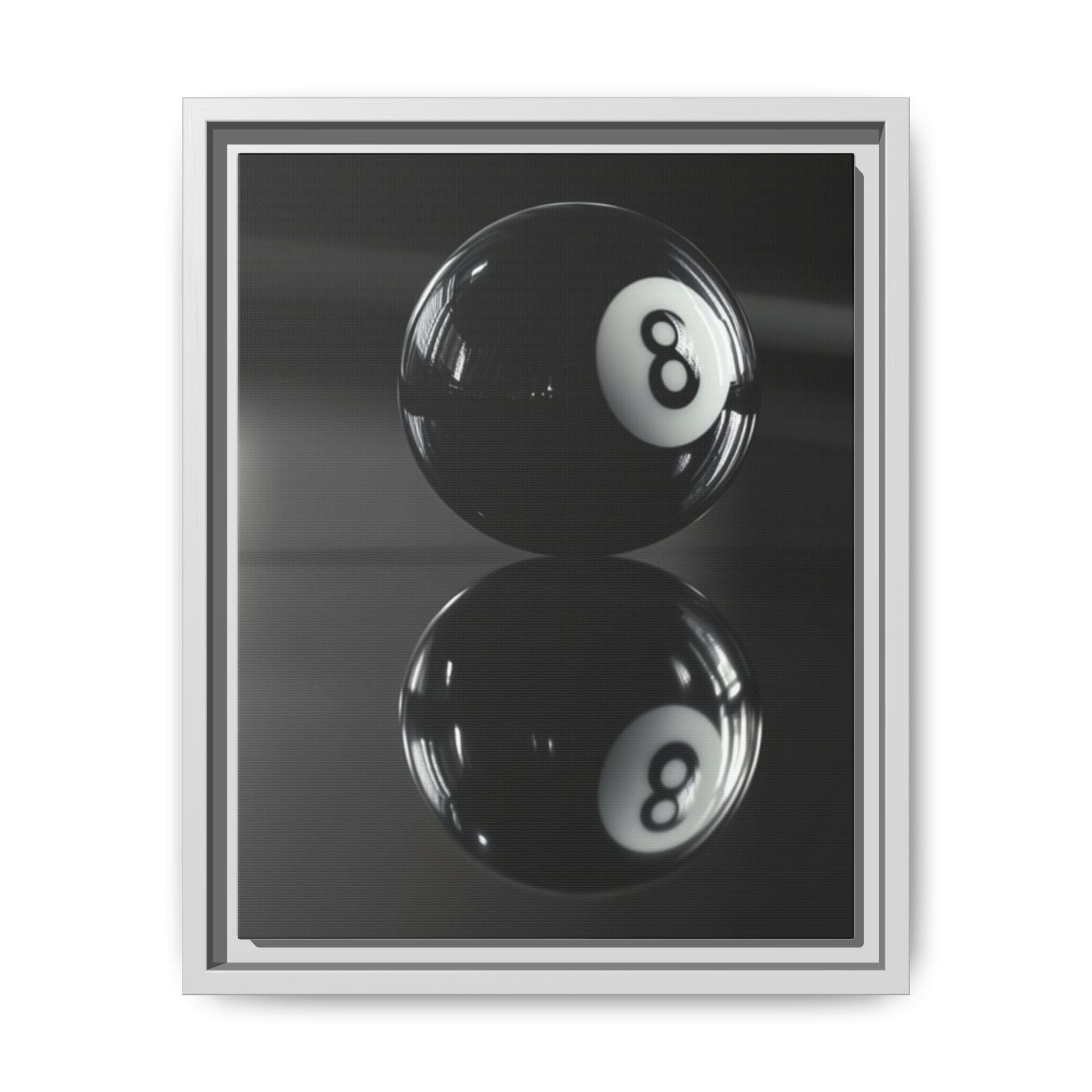 Eight Ball Reflection Matte Framed Canvas Print