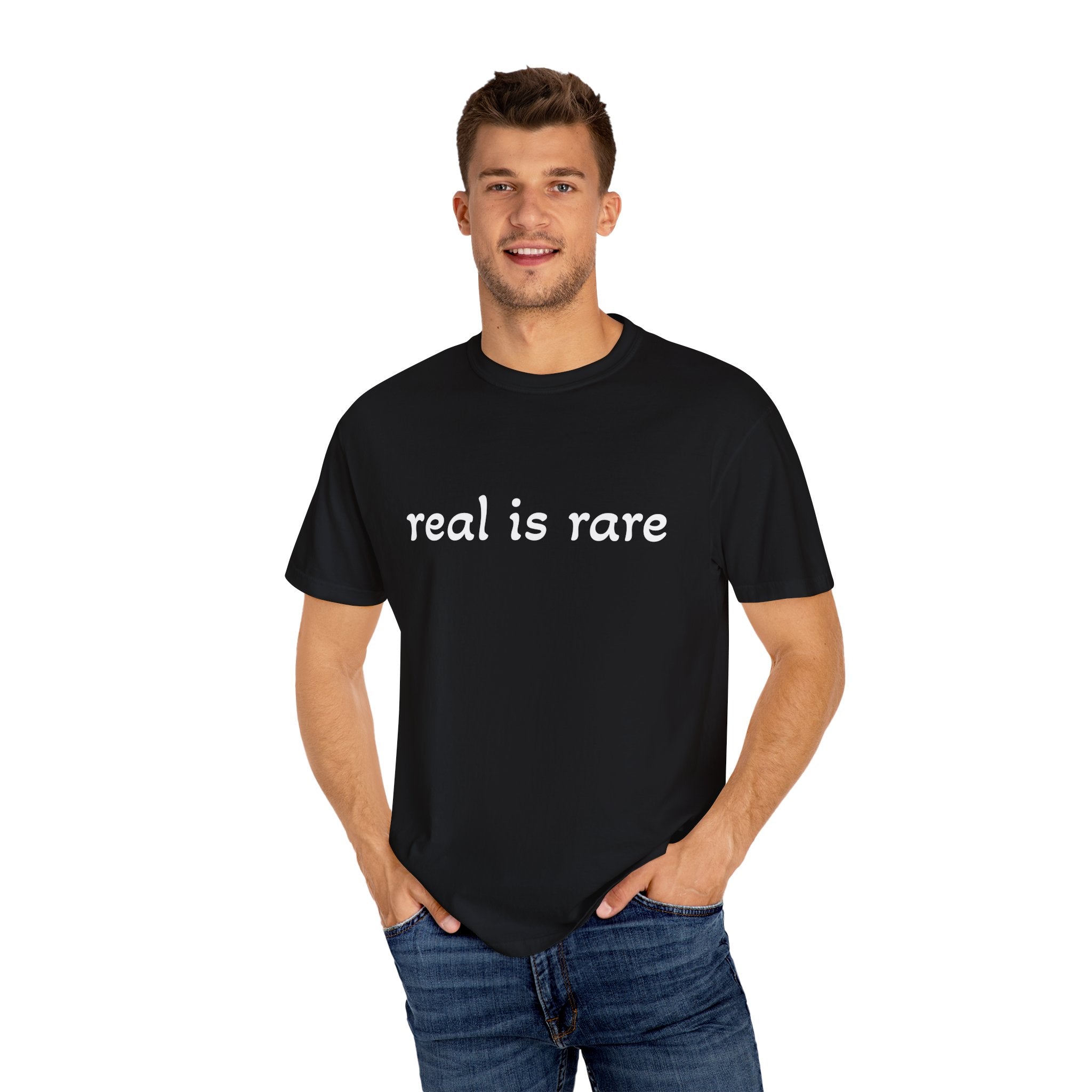 Real is Rare Garment-Dyed T-Shirt, Casual Tee