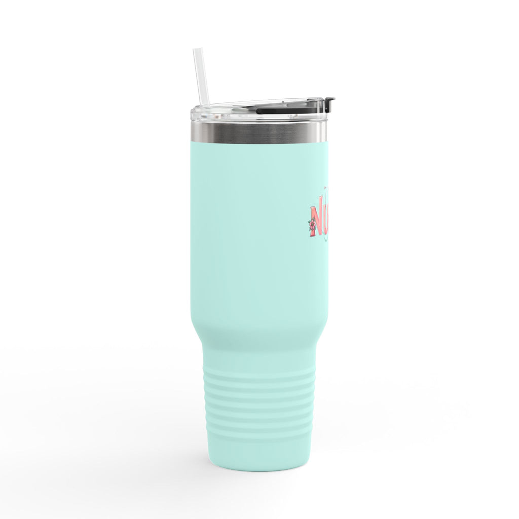 Nurse 40oz Insulated Travel Mug — Floral Stethoscope