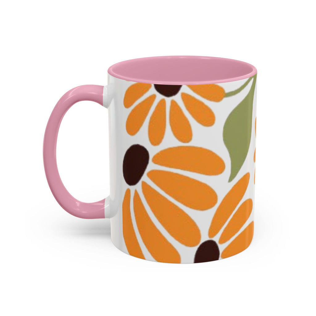 Colorful Floral Mugs, Bright Ceramic Coffee Cups