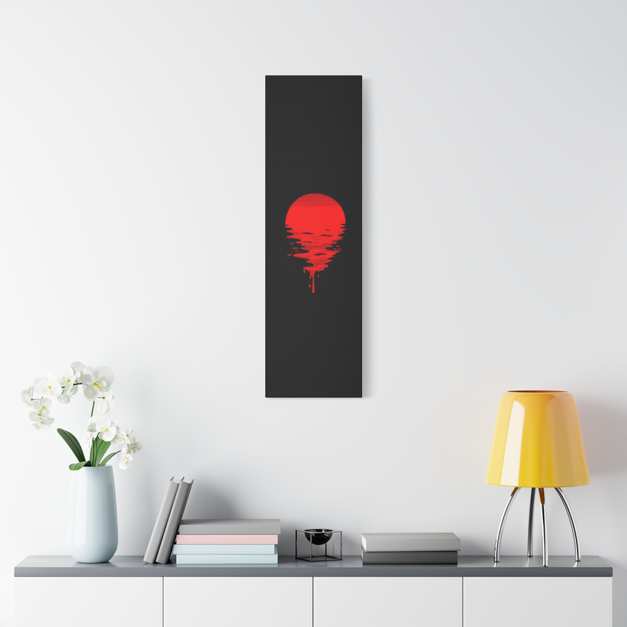 Sunset Canvas Art Print, Modern Wall Decor, Red and Black Home Decor, Abstract Art