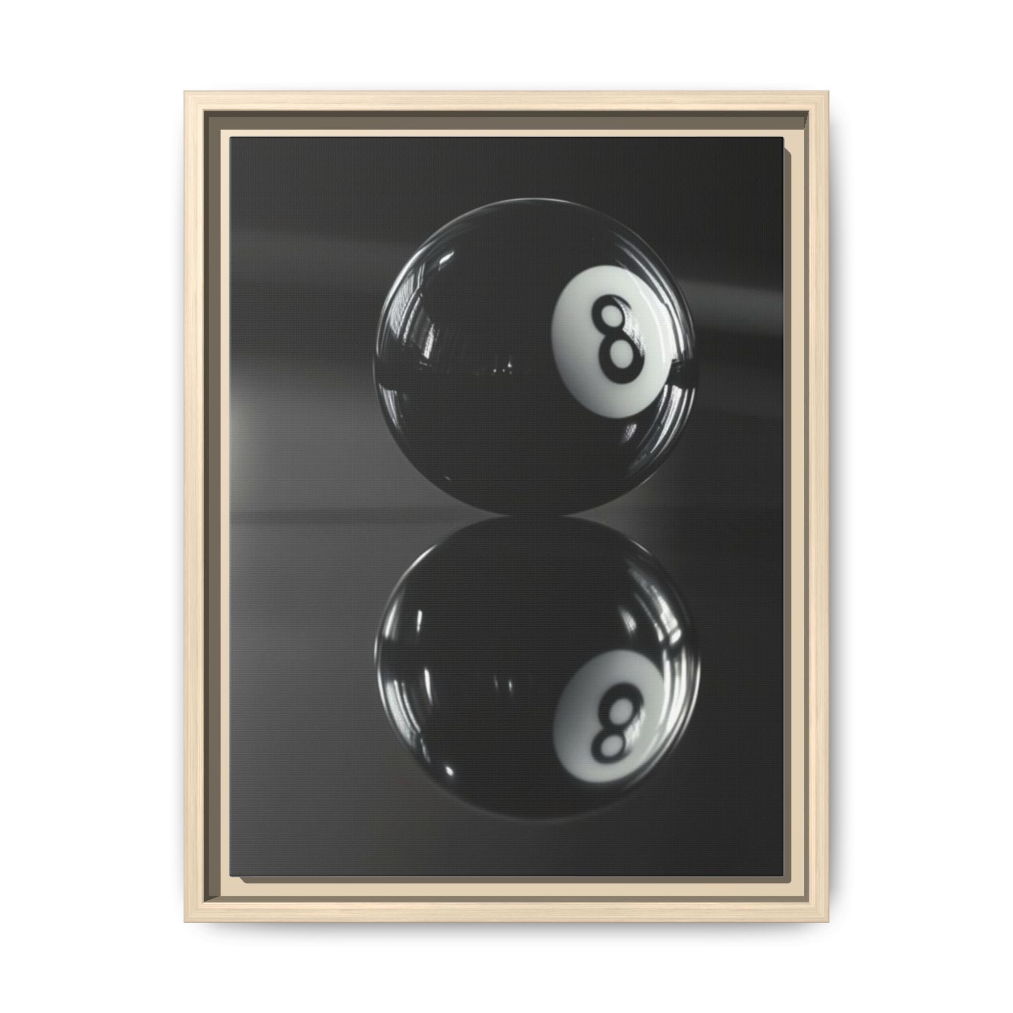 Eight Ball Reflection Matte Framed Canvas Print