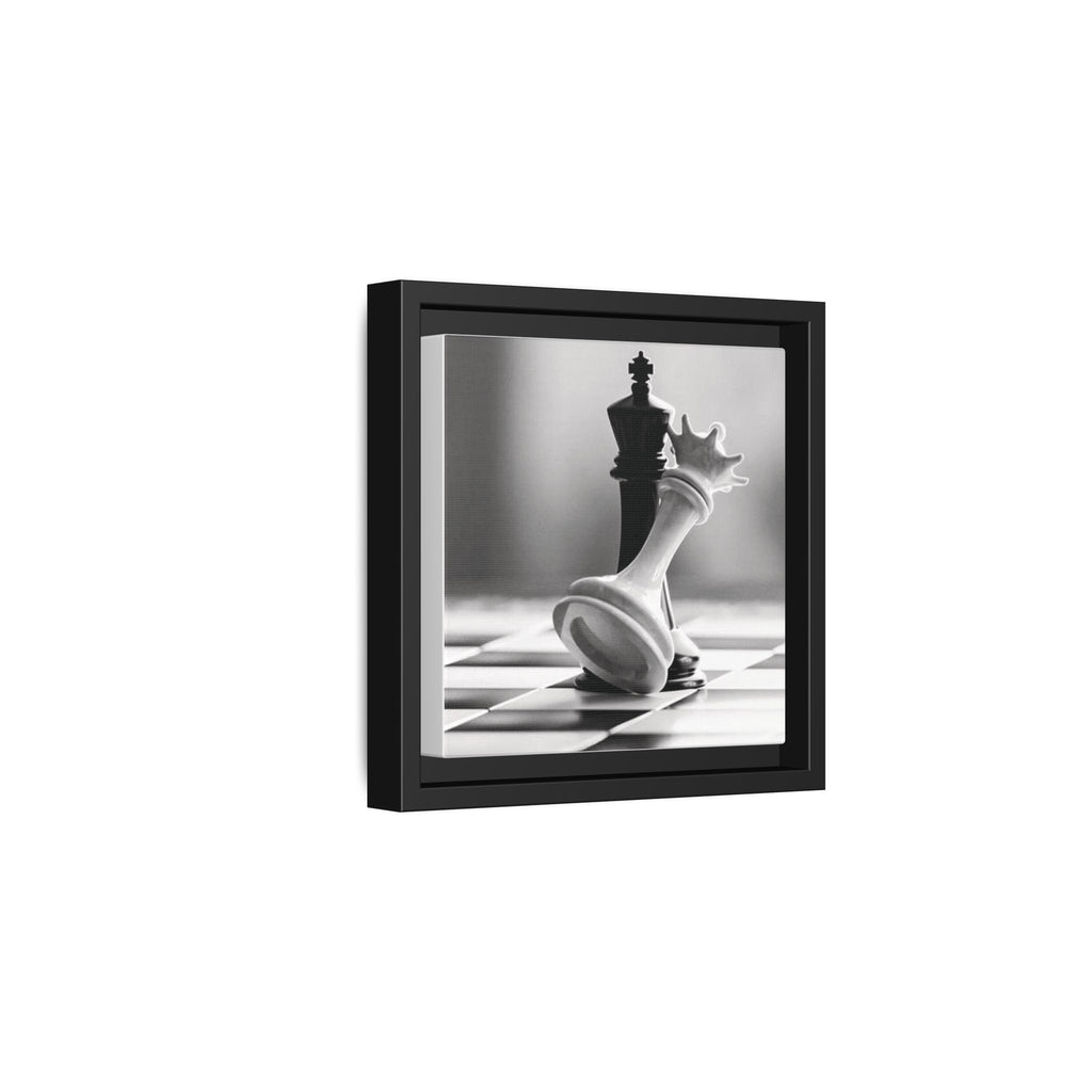 Chess King and Fallen Queen Matte Canvas Framed Wall Art