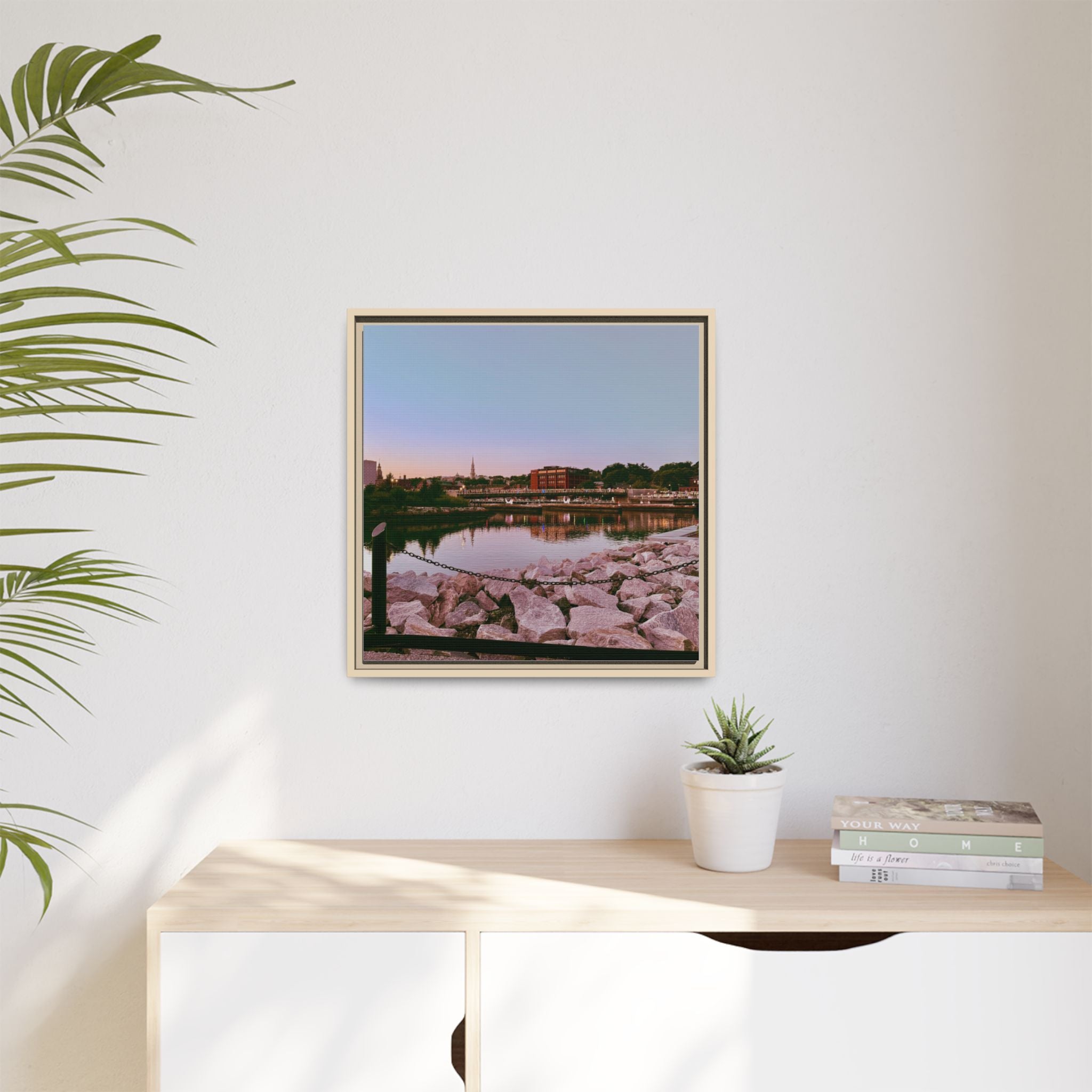 Tranquil Harbor Sunset Wall Art