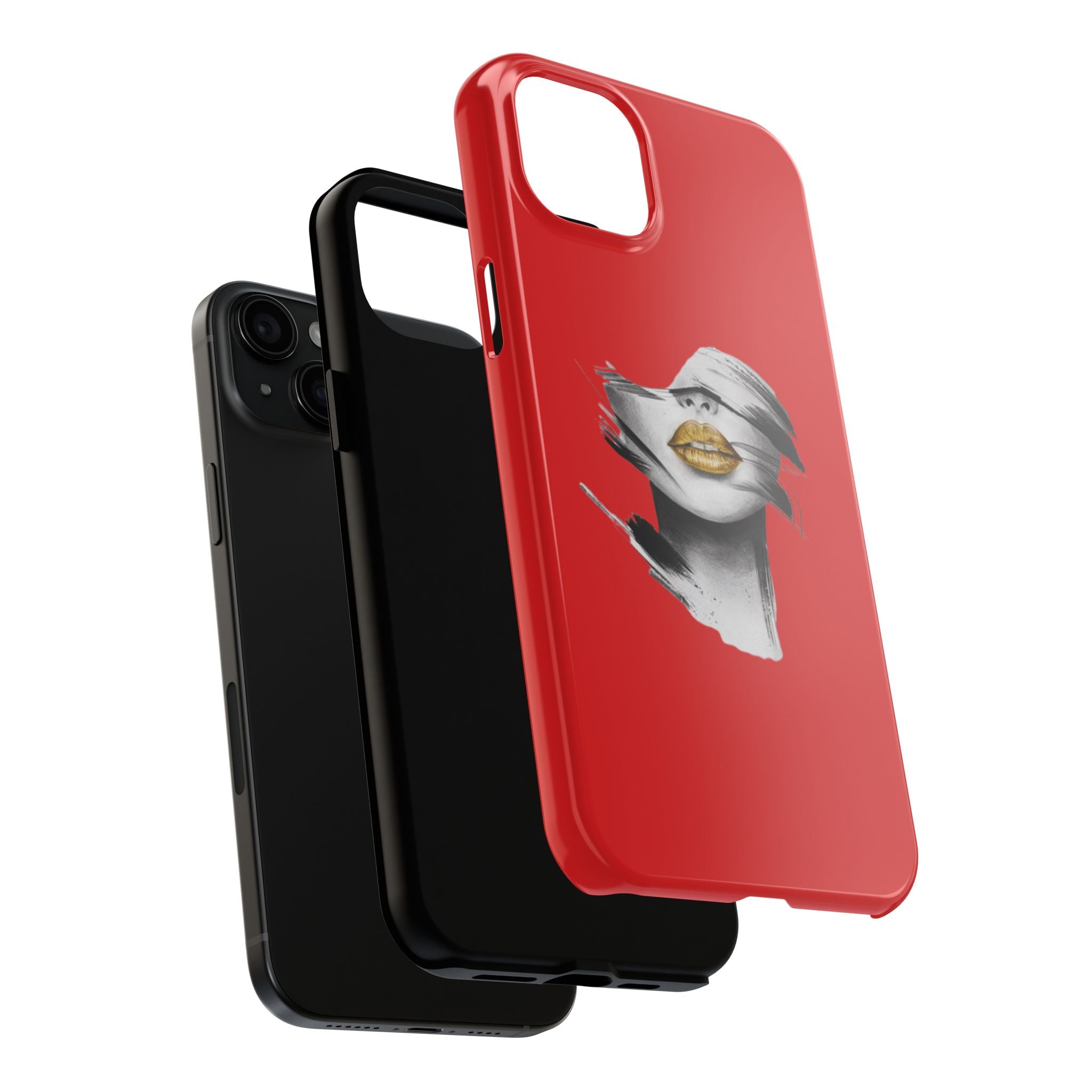 Red Abstract Lips Tough Phone Case — Bold Art Phone Cover for iPhone & Android