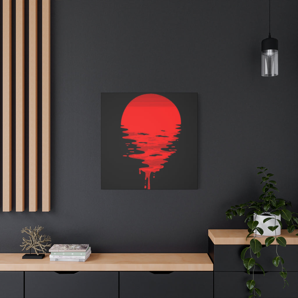Sunset Canvas Art Print, Modern Wall Decor, Red and Black Home Decor, Abstract Art