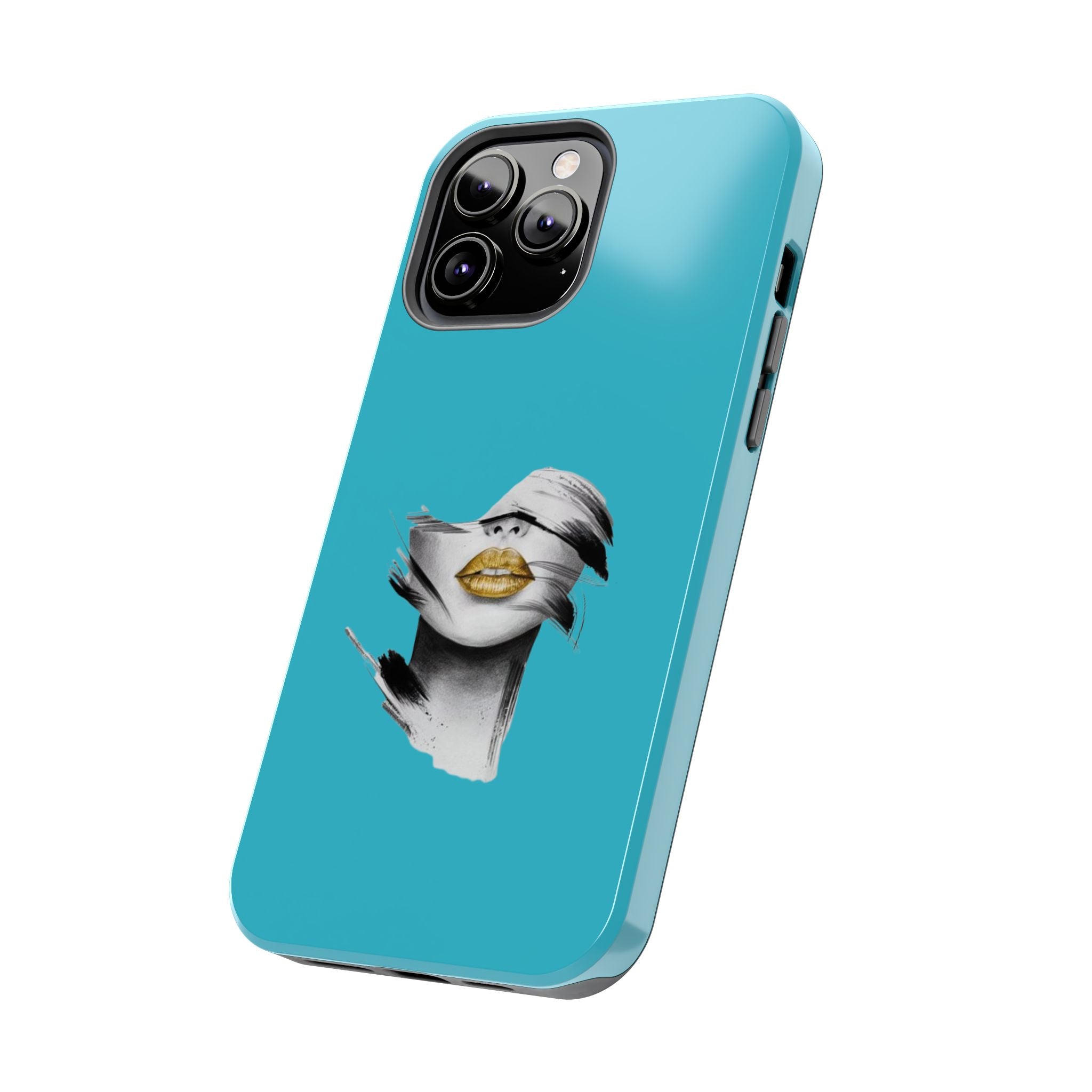 Teal 'Golden Lips' Tough Phone Case