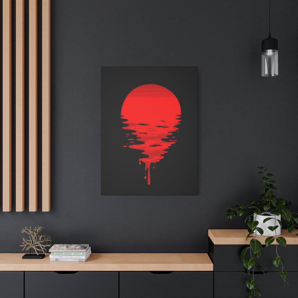 Sunset Canvas Art Print, Modern Wall Decor, Red and Black Home Decor, Abstract Art