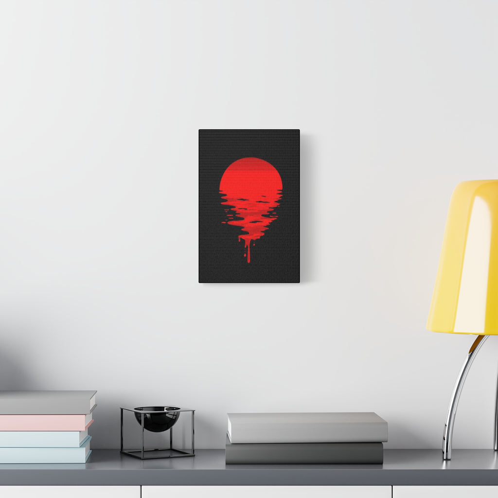 Sunset Canvas Art Print, Modern Wall Decor, Red and Black Home Decor, Abstract Art