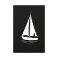 Sailboat Silhouette Matte Canvas Wall Art — Minimal Nautical Home Decor