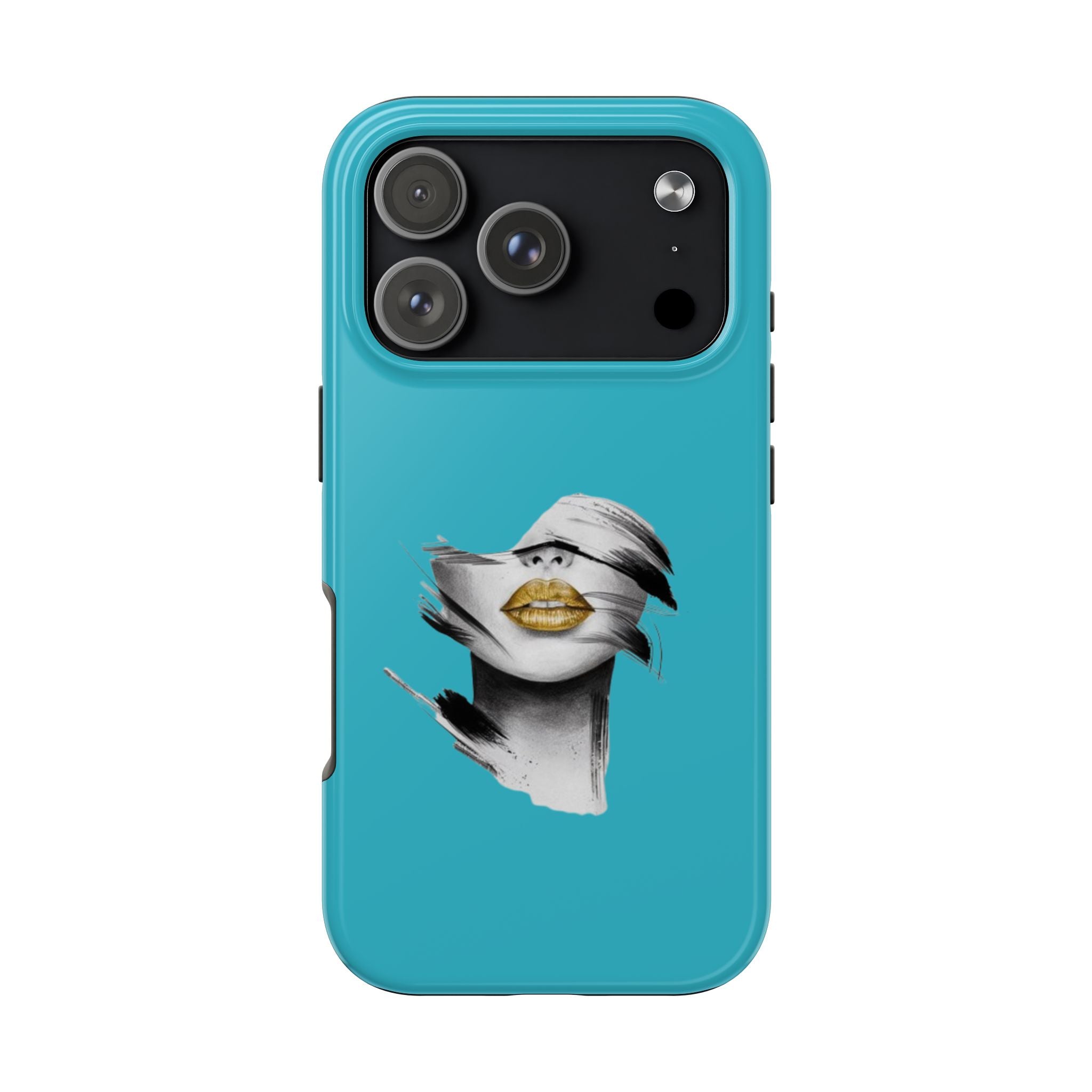 Teal 'Golden Lips' Tough Phone Case