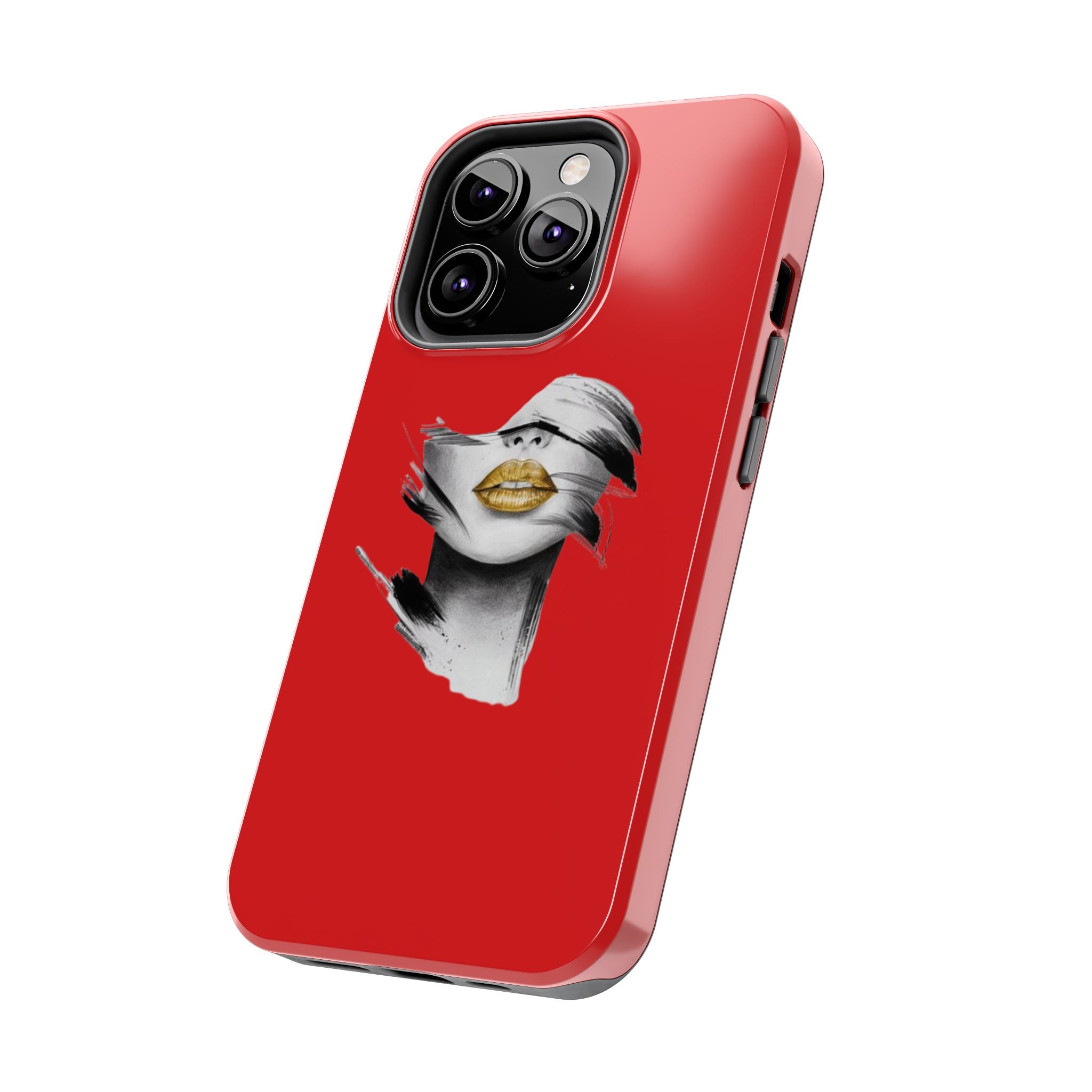 Red Abstract Lips Tough Phone Case — Bold Art Phone Cover for iPhone & Android