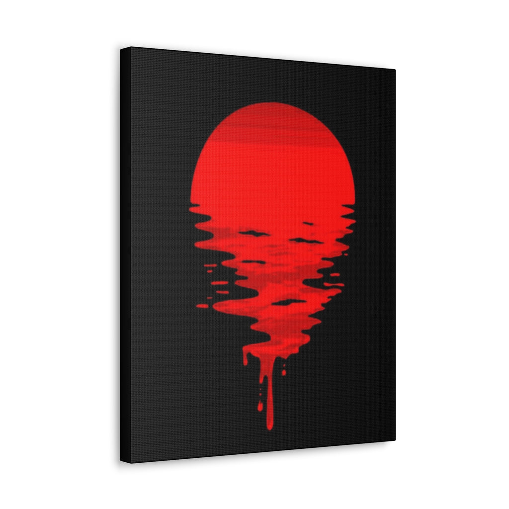 Sunset Canvas Art Print, Modern Wall Decor, Red and Black Home Decor, Abstract Art