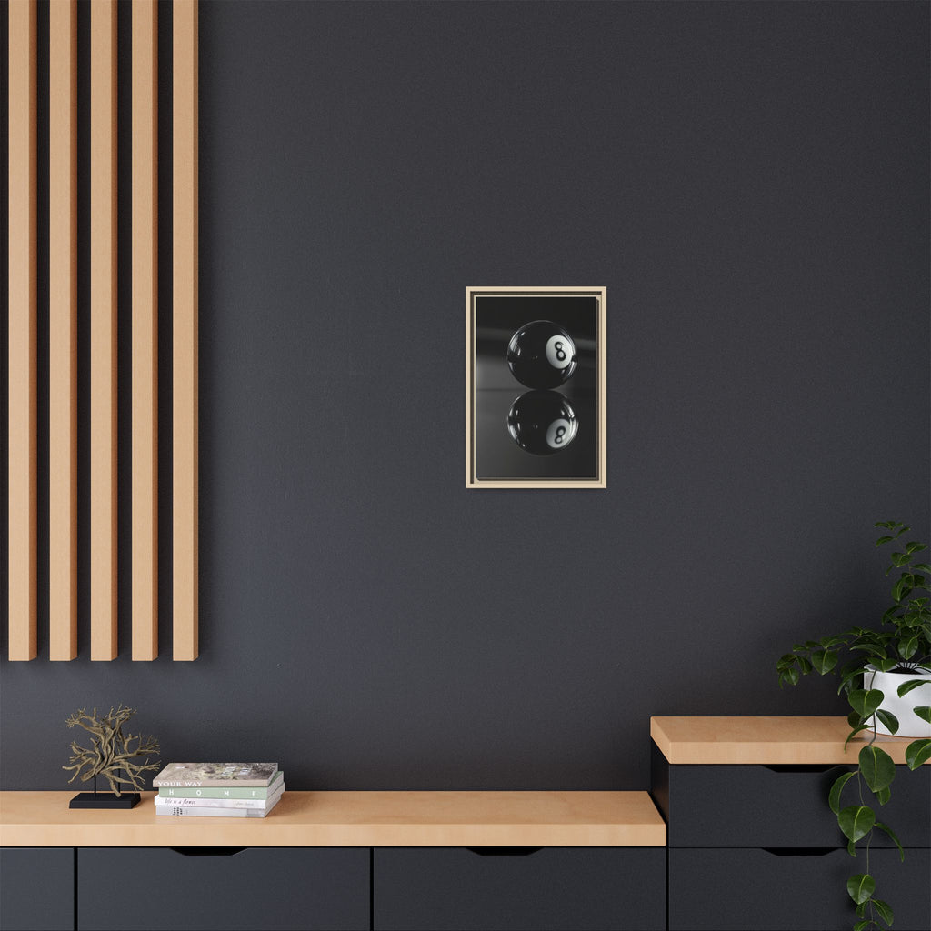 Eight Ball Reflection Matte Framed Canvas Print