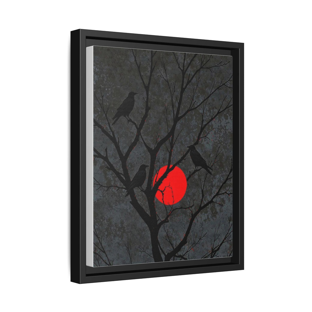 Red Moon Crows Silhouette