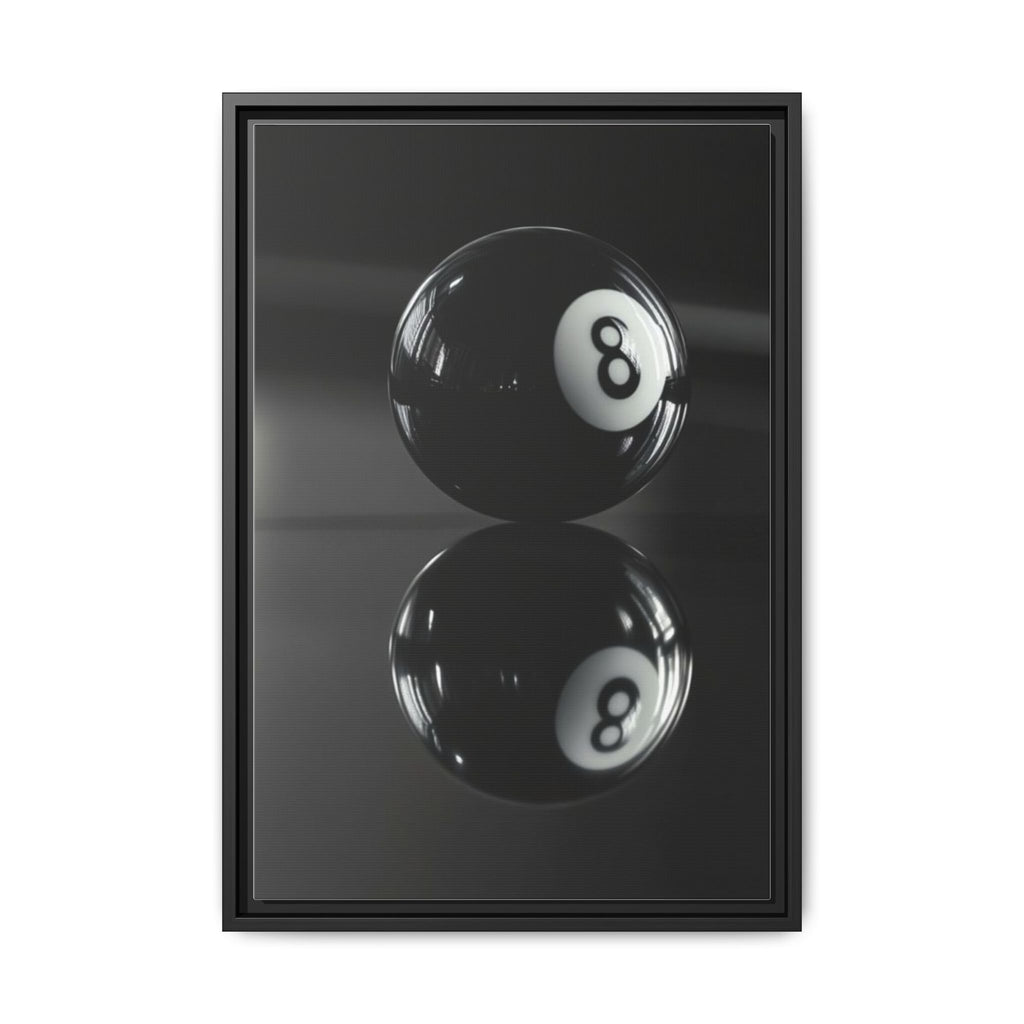 Eight Ball Reflection Matte Framed Canvas Print