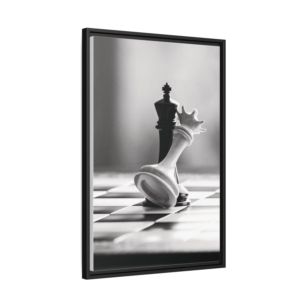 Chess King and Fallen Queen Matte Canvas Framed Wall Art