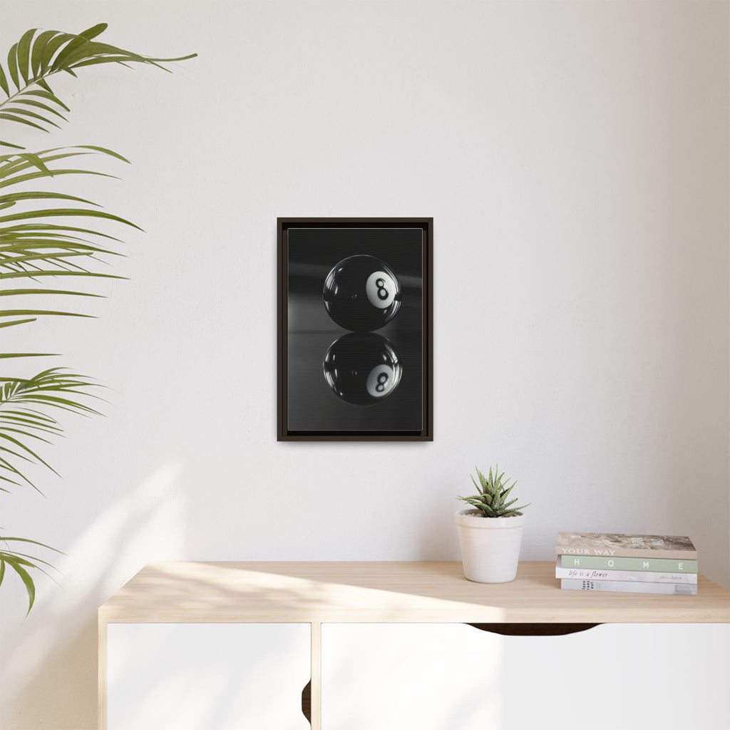 Eight Ball Reflection Matte Framed Canvas Print