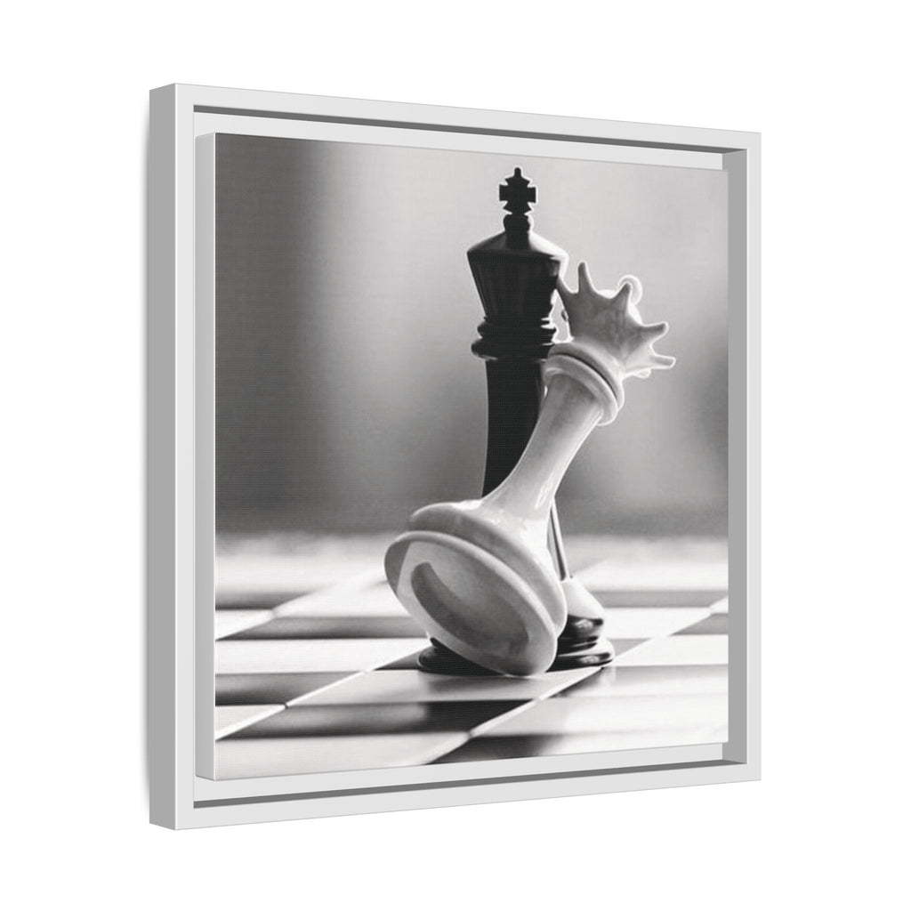 Chess King and Fallen Queen Matte Canvas Framed Wall Art