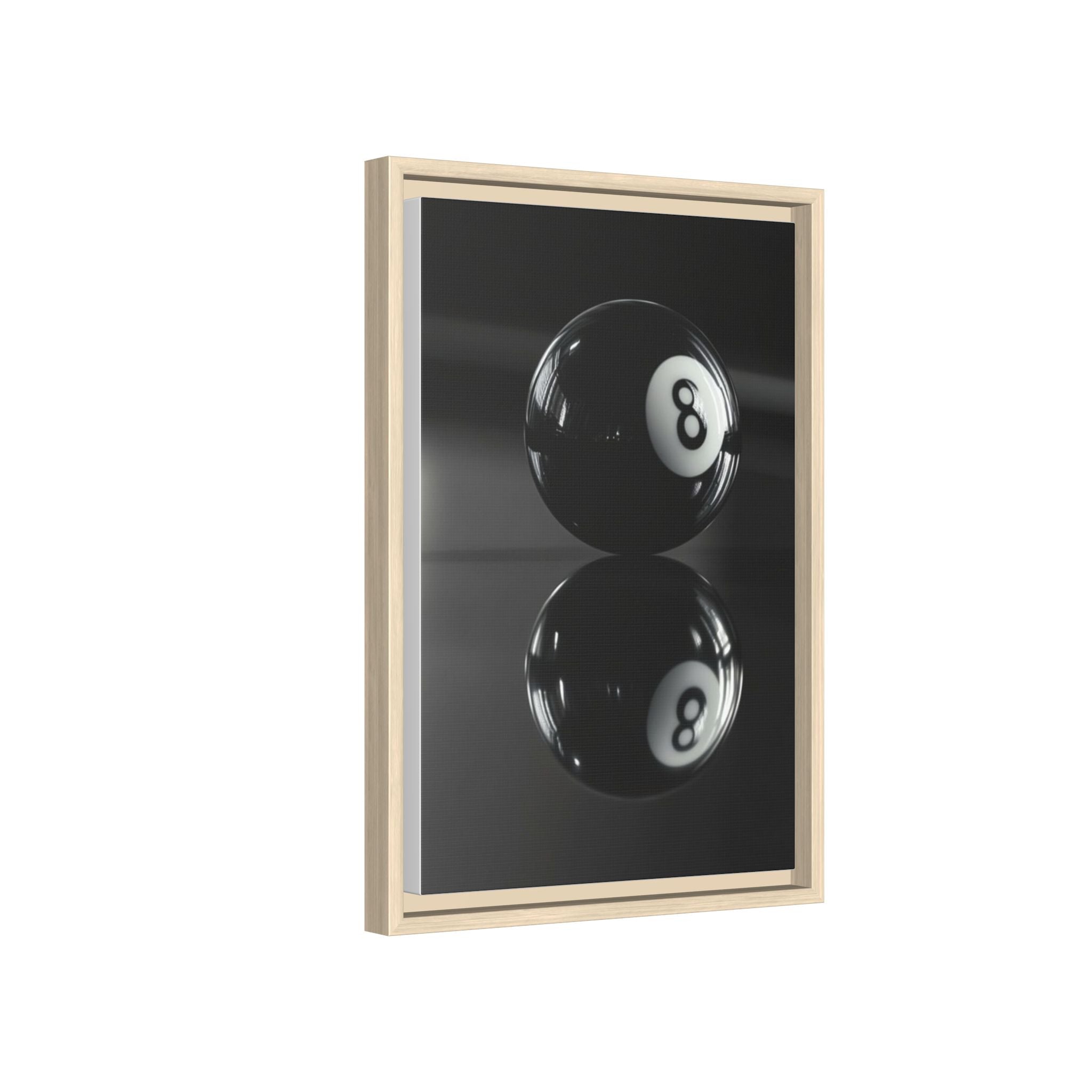 Eight Ball Reflection Matte Framed Canvas Print