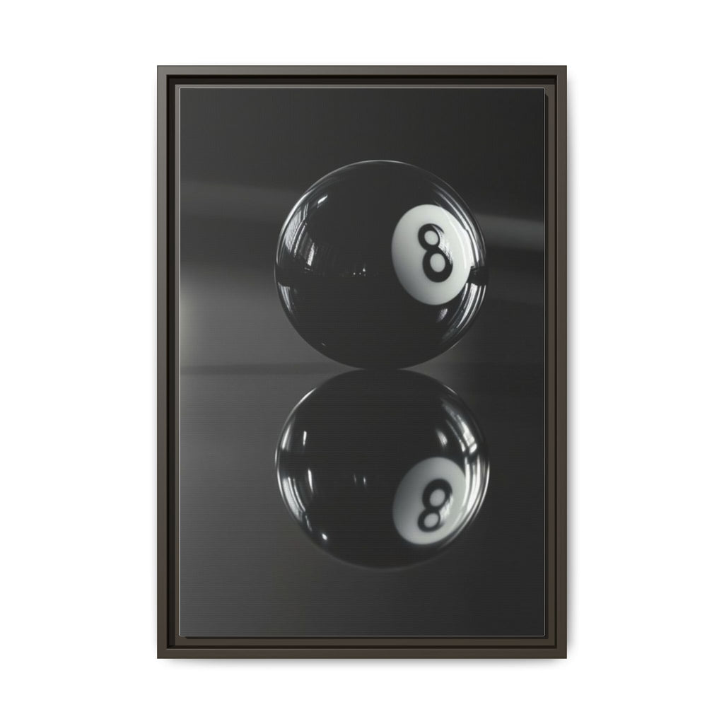 Eight Ball Reflection Matte Framed Canvas Print