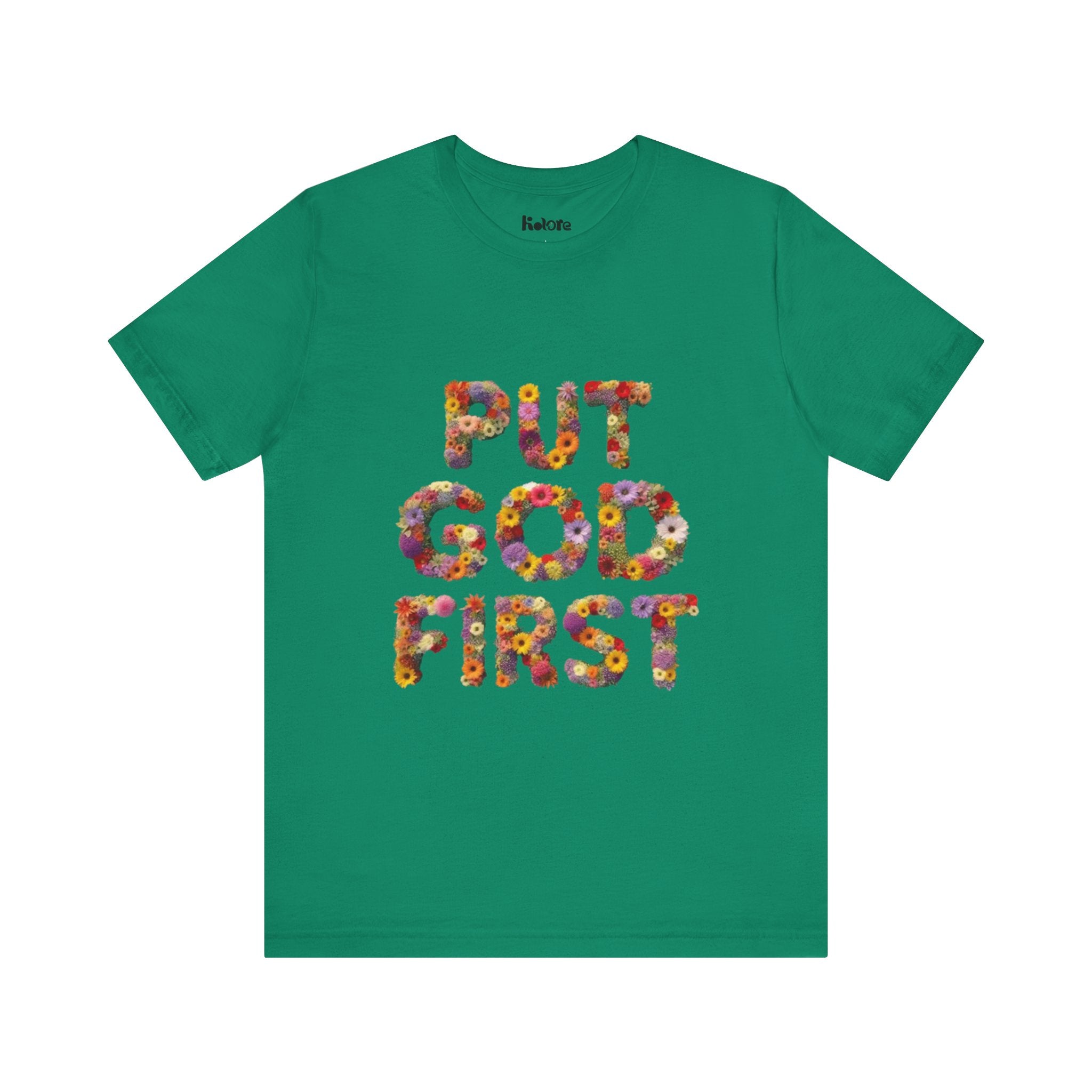 Floral Inspirational Tee, Unisex Motivational Shirt, God First T-Shirt, Gifts for Him and Her, Faith-Based Apparel