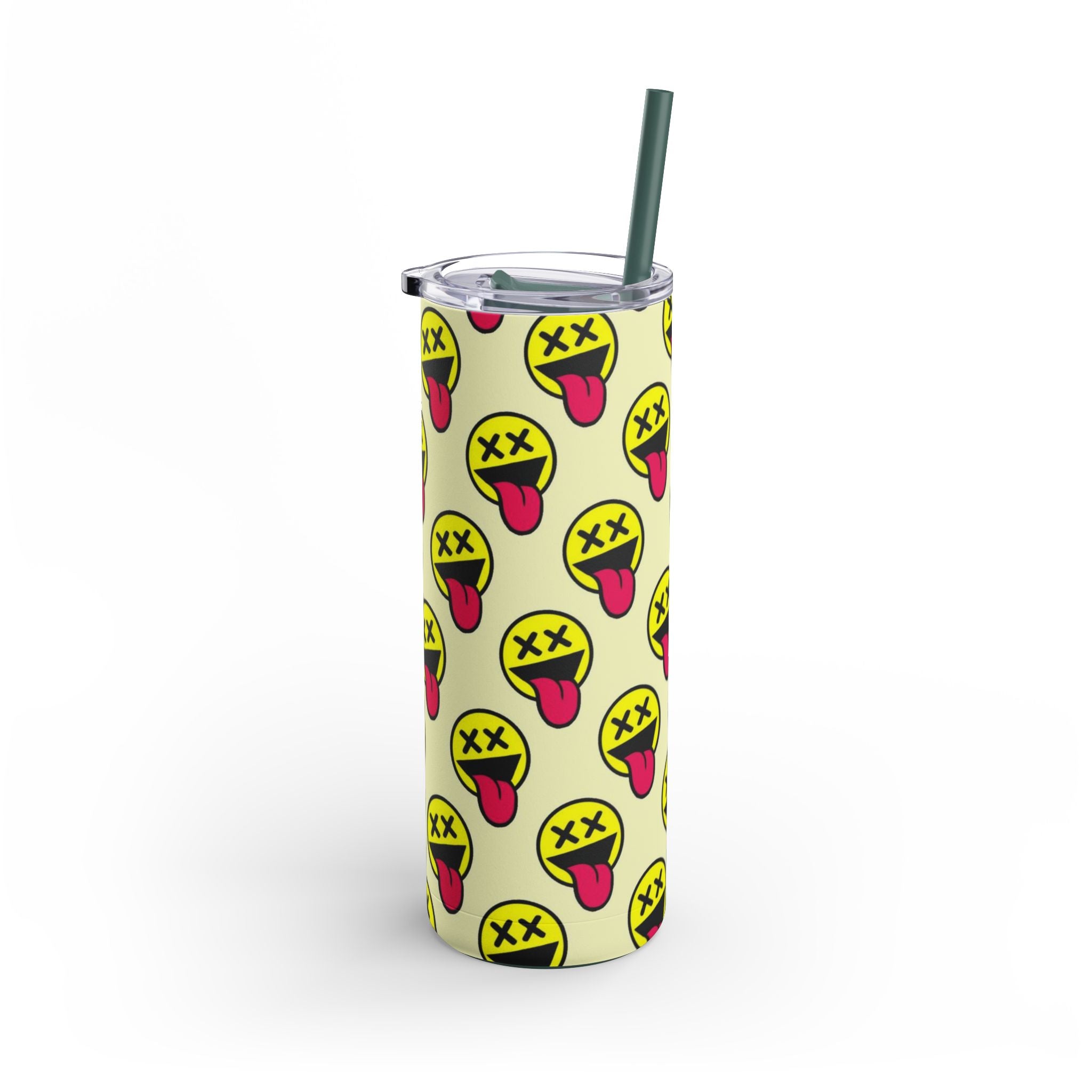 Funny Emoji Tumbler, 20oz, Party Cup, Gift for Teens, Drinkware, Kawaii Style, Summer Vibes, Unique Design