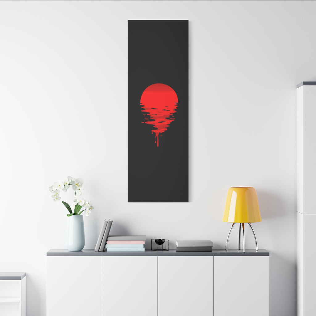 Sunset Canvas Art Print, Modern Wall Decor, Red and Black Home Decor, Abstract Art
