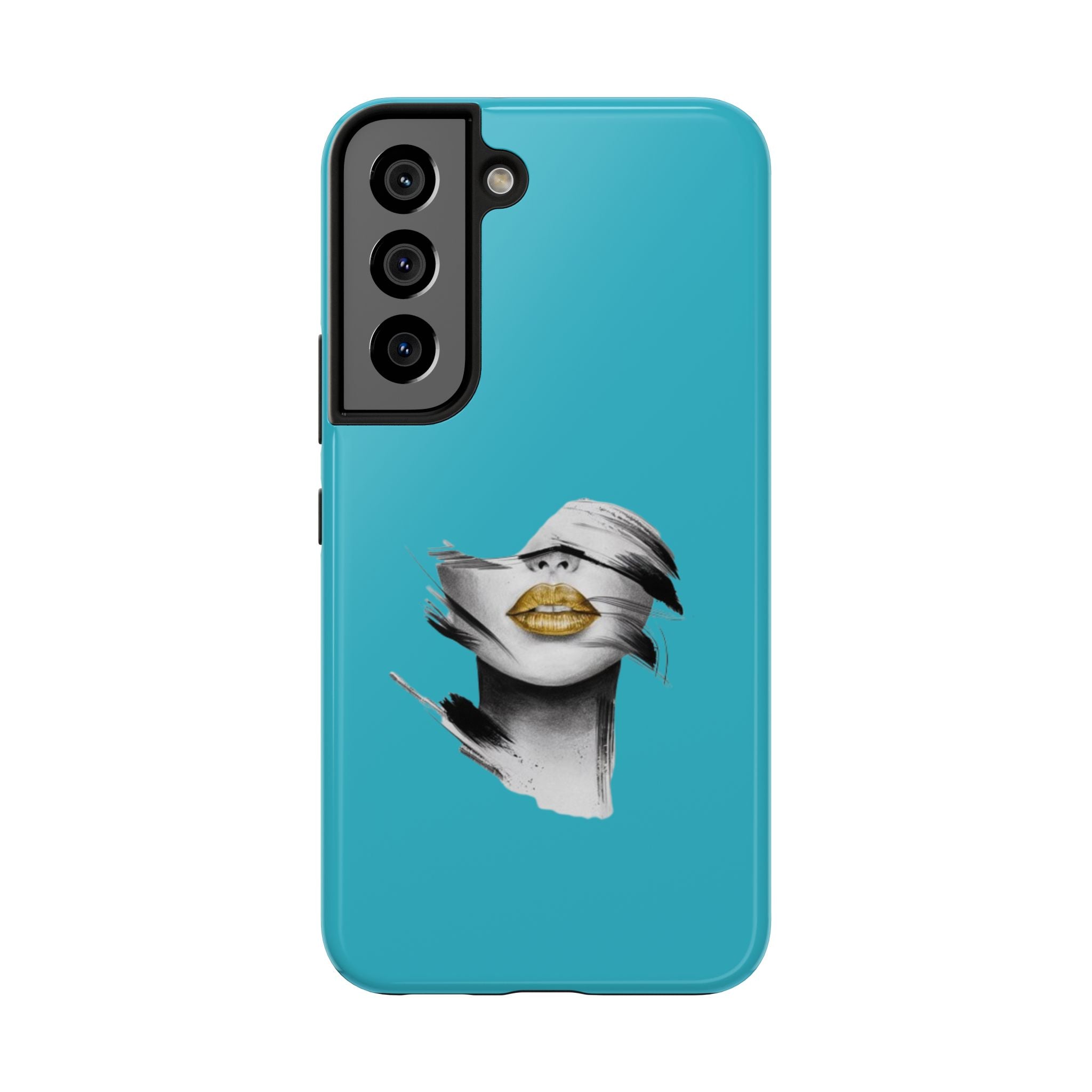 Teal 'Golden Lips' Tough Phone Case