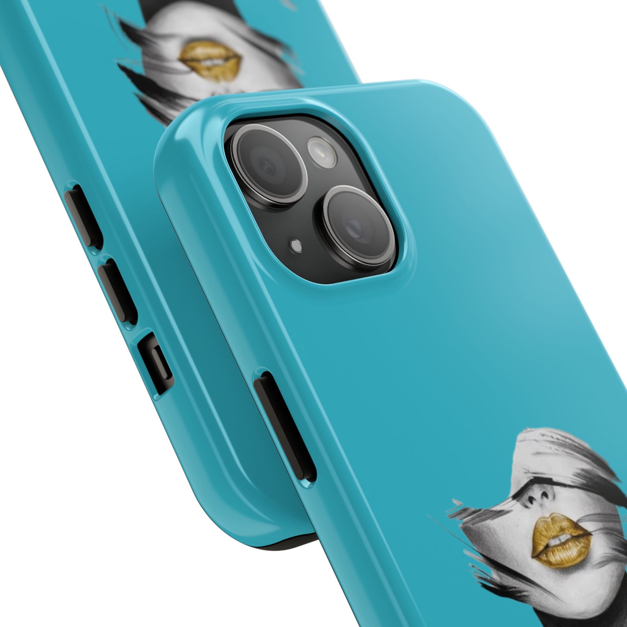 Teal 'Golden Lips' Tough Phone Case