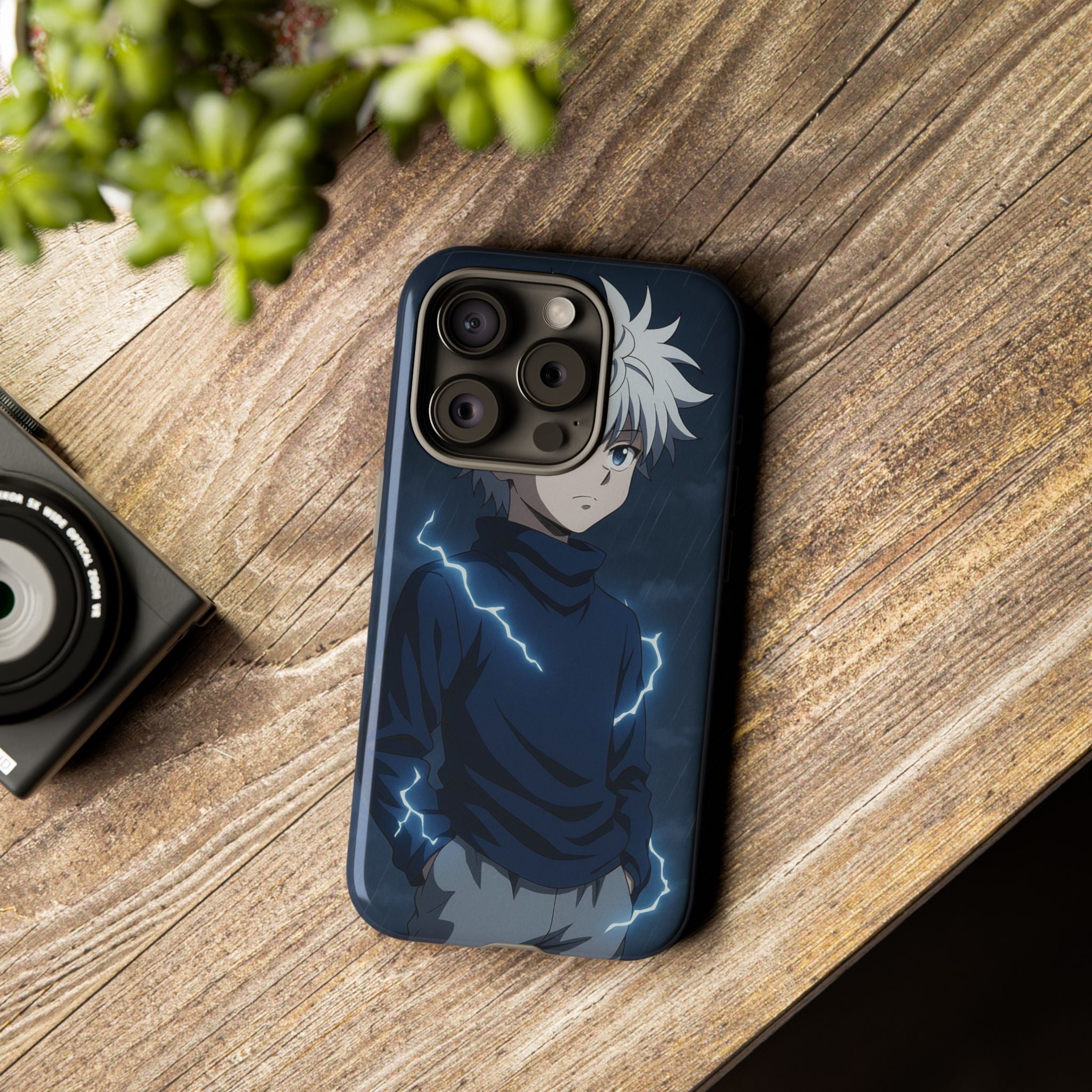 Anime Phone Case Featuring Lightning Design,