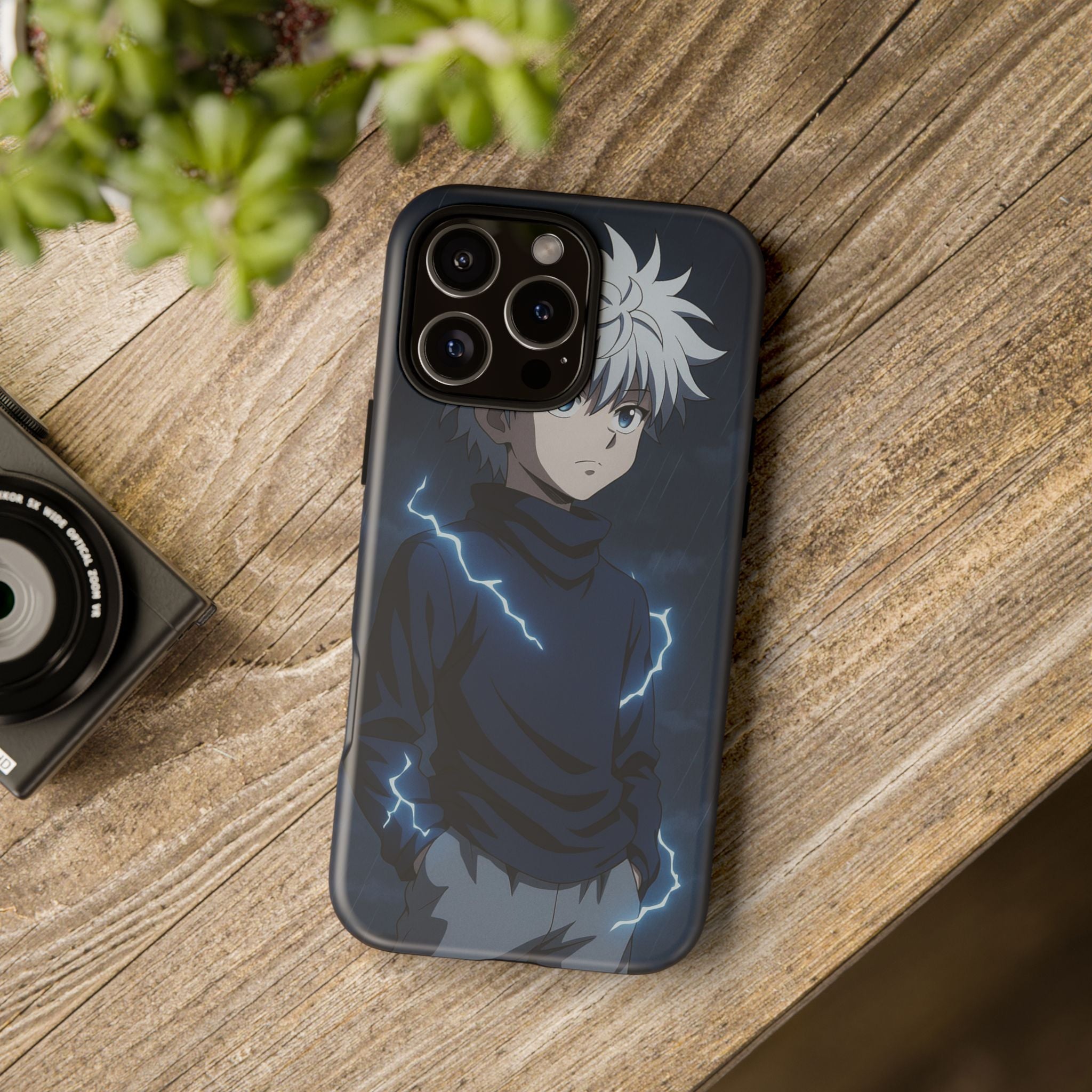 Anime Phone Case Featuring Lightning Design,