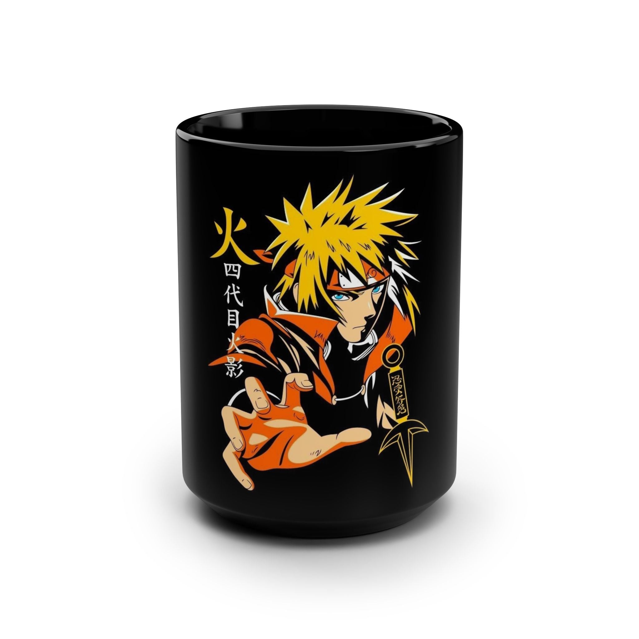 Black Mug, 15oz, Anime Mug for Coffee